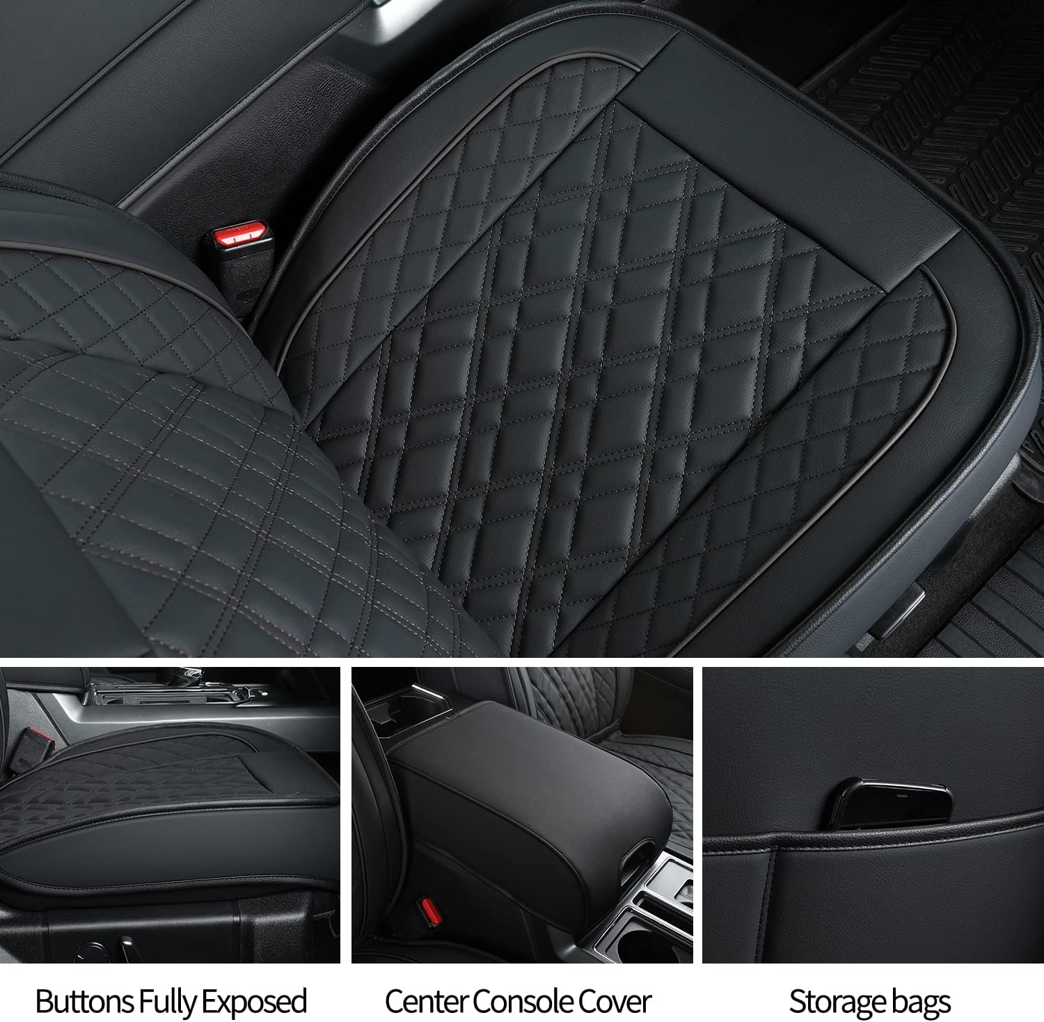 LUCKYMAN CLUB Ford F150 seat covers Fit 2009-2025 F150 SuperCrew and 2017-2025 F250 F350 F450 Crew Cab With armrest box cushion, all seasons, waterproof leather cushions