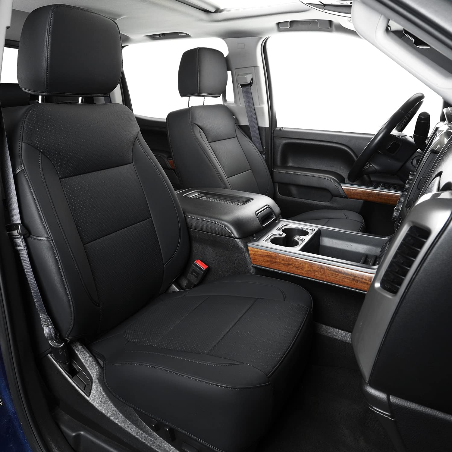 LUCKYMAN CLUB Custom Silverado Seat Covers 2007-2025 Chevrolet Silverado Sierra 1500/2500HD/3500HD crew, all-covered seat covers,dual, extended cab, waterproof leather, , all seasons