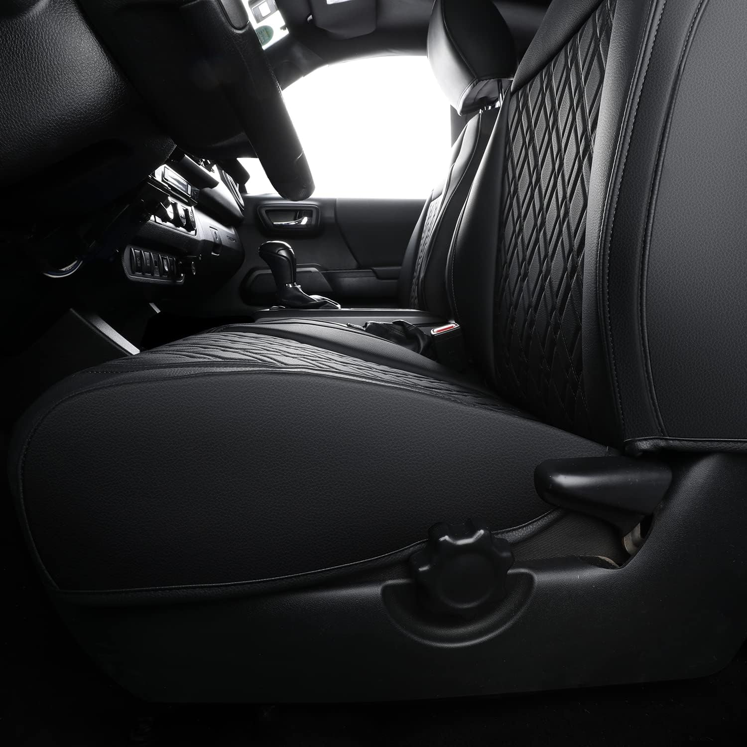 LUCKYMAN CLUB Tacoma Seat Covers, Fit for 2016-2025 Tacoma Crew Double Cab SR SR5 TRD Sport TRD Off-Road TRD PRO and SR SR5 TRD Sport TRD Off-Road TRD PRO Limited with Water Proof Faux Leather