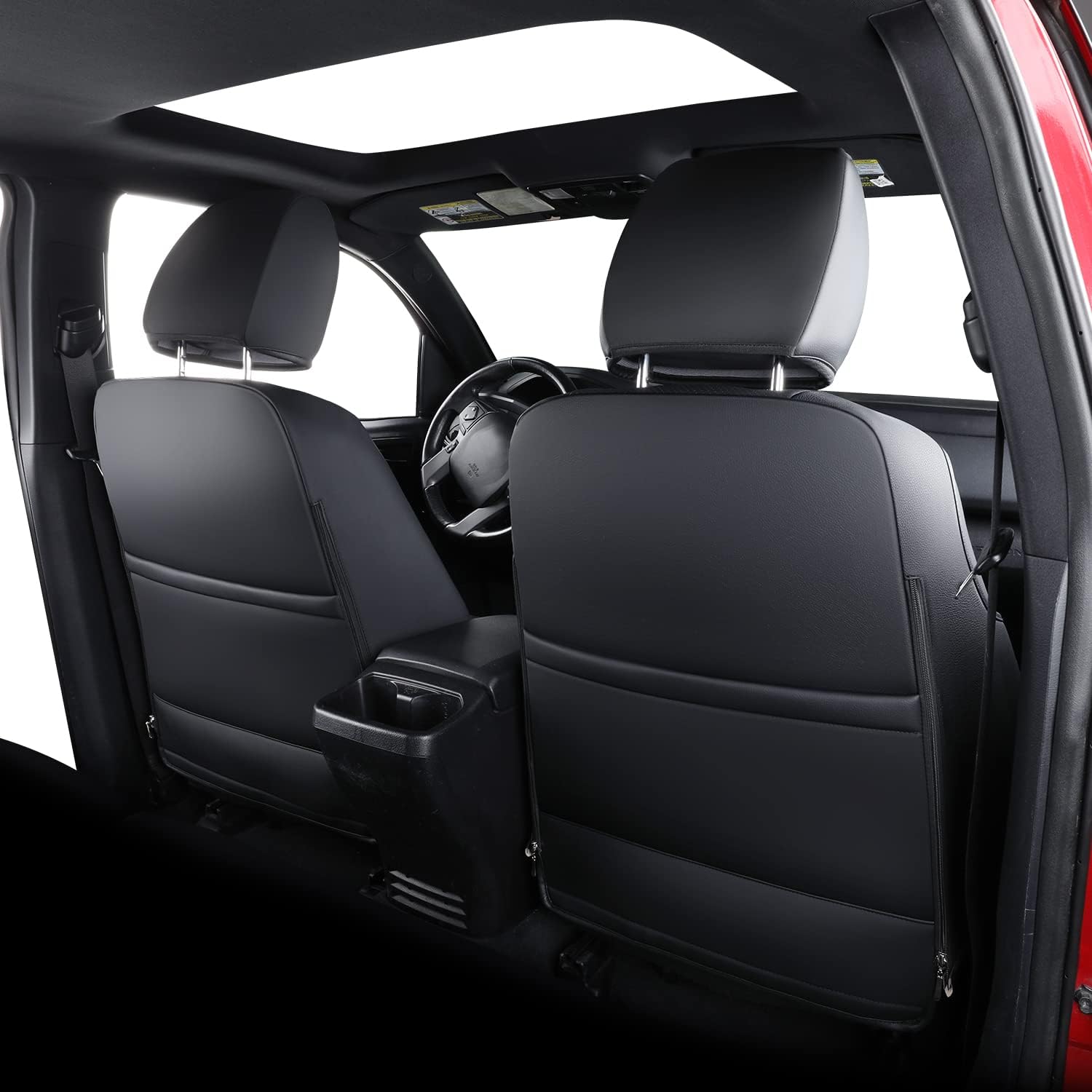 LUCKYMAN CLUB Tacoma Seat Covers Fit for 2016-2025 Tacoma Crew Cab/Double Cab with Water Proof Faux Leather