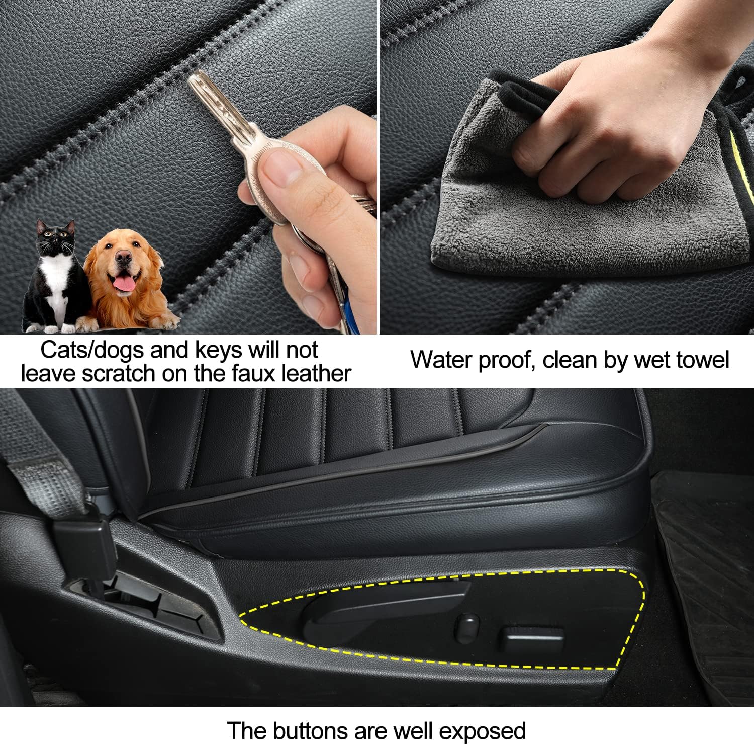 LUCKYMAN CLUB Colorado Seat Covers suitable for Chevrolet 2015-2025 Colorado Canyon cab Z71 LT ZR2 work truck and 2015-2024 GMC Canyon fully enclosed seat cover with waterproof faux leather