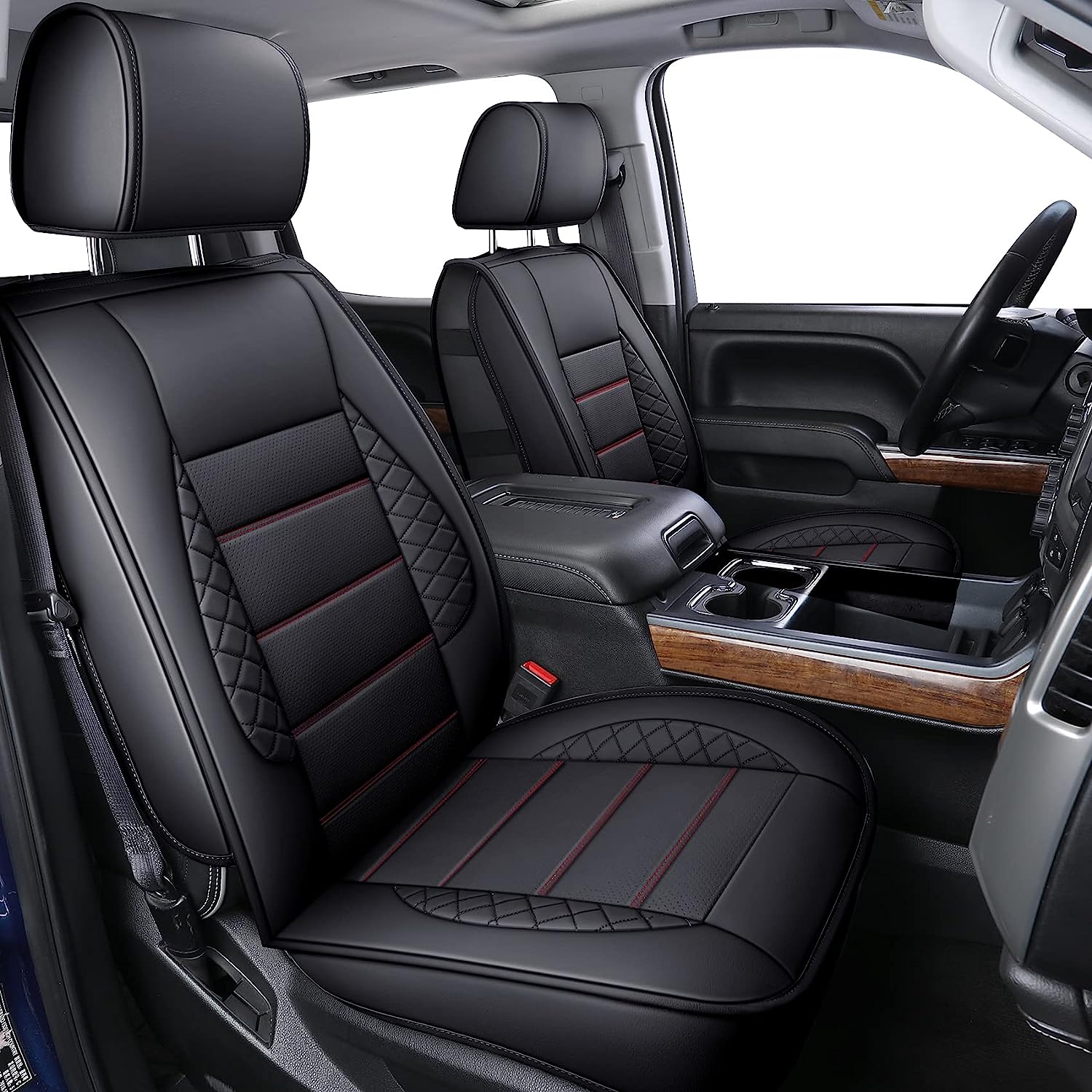 LUCKYMAN CLUB Silverado Sidlokovriloj, Konvenaj por 2019-2023 Chevy Silverado GMC Sierra 1500 kaj 2020-2023 2500HD 3500HD Skipkabina Akvo Prova Imita Ledo