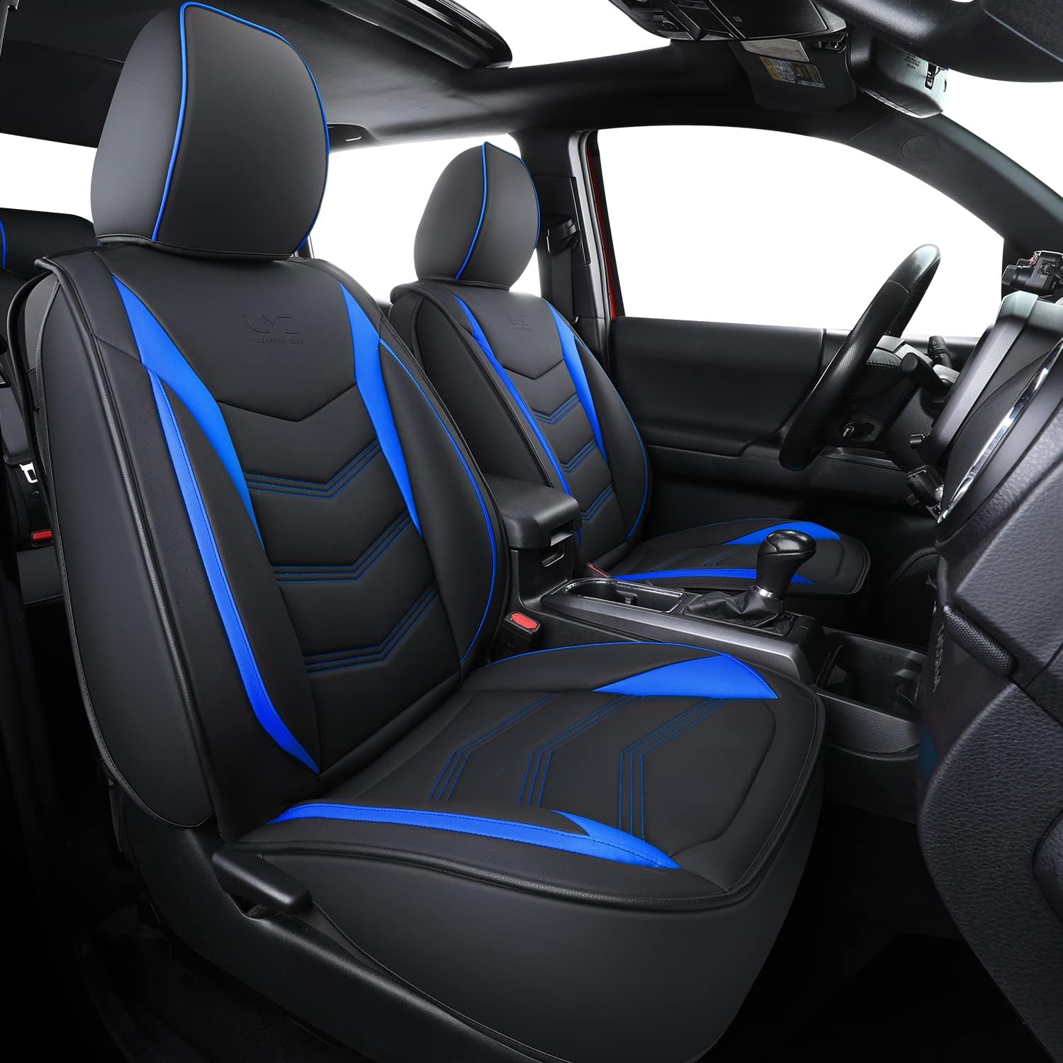 LUCKYMAN CLUB 2005-2025 Tacoma Seat Covers Full Set Waterproof leather for Tacoma Double/Crew Cab SR SR5 TRD Sport TRD Off-Road PreRunner Trims, with Waterproof Faux Leather All-enveloping, four seasons general, wear-resistant and scratch-resistant