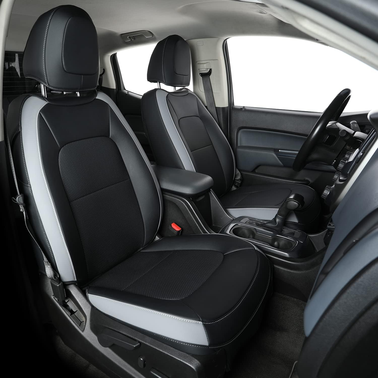 LUCKYMAN CLUB Chevy Colorado Seat Covers Full Set,fit for 2015-2025 Colorado Canyon Crew Cab Z71 LT ZR2 Work Truck with Water Proof Faux Leather