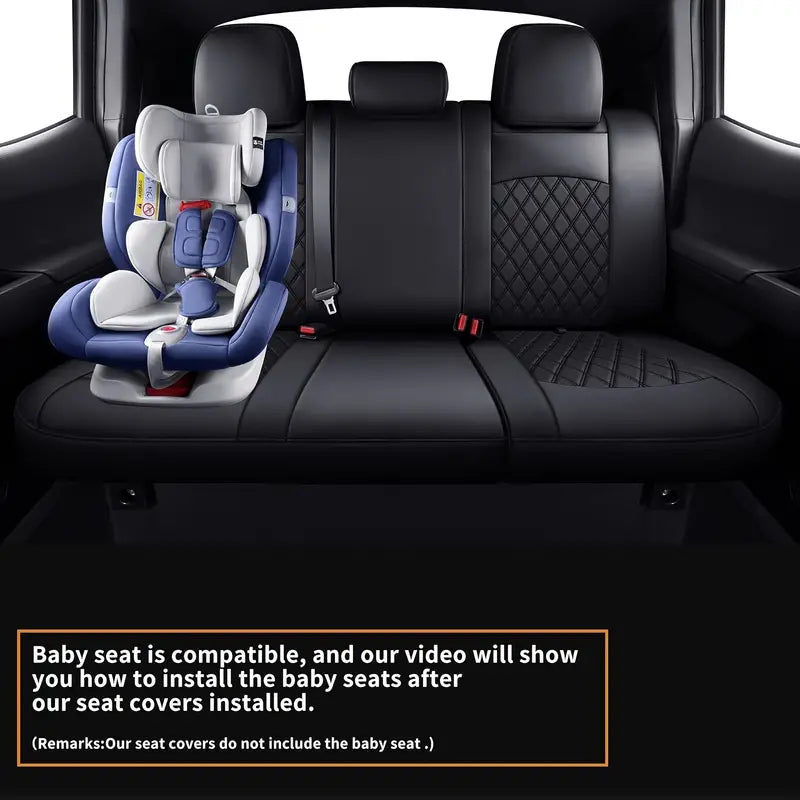 LUCKYMAN CLUB Tacoma Seat Covers Custom Fit for 2005-2025 Tacoma Crew Cab with Faux Leather