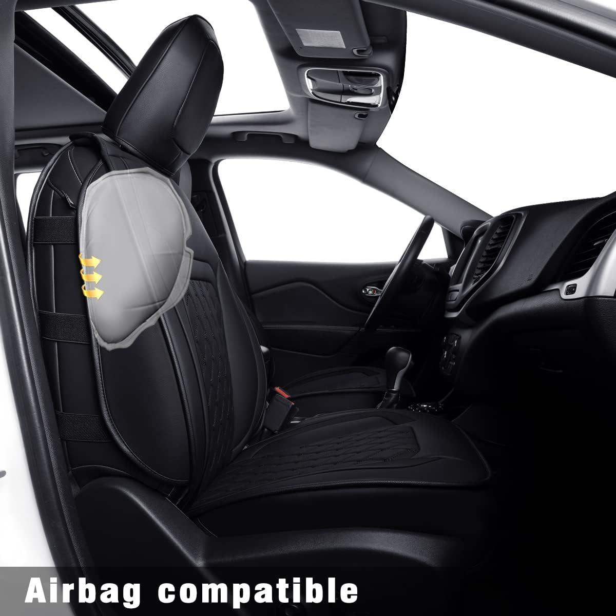 LUCKYMAN CLUB Jeep Cherokee Seat Covers fit for 2014-2025 Jeep Cherokee with Faux Leather All seasons are good Resist claw marks seat covers