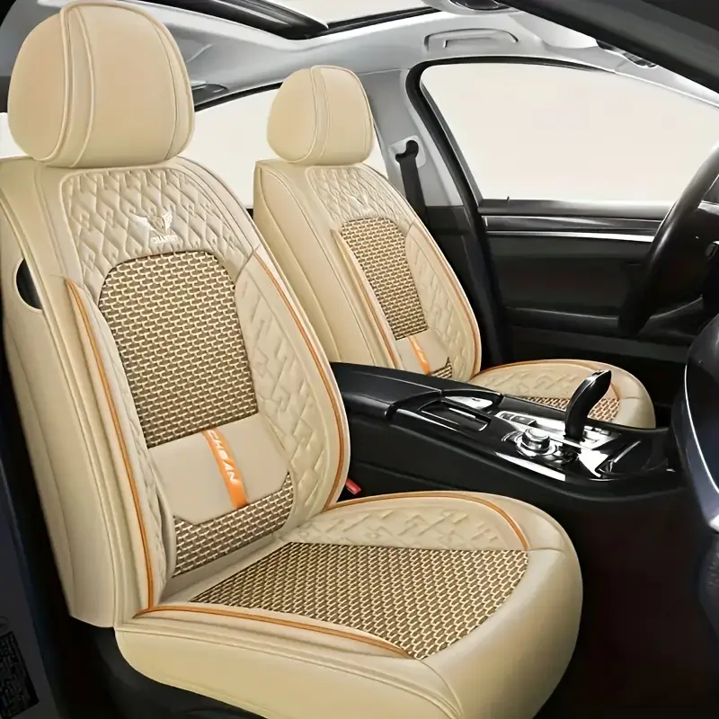 LUCKYMAN CLUB Leather Car Seat Covers Full Set,Universal Fit for Most Cars,SUV,Sedans and Pick-up Trucks,Automotive Vehicle Faux Leather Cushion Covers for 5 Passenger Cars