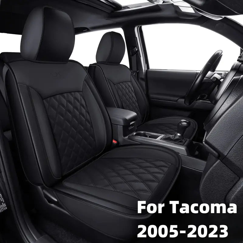 LUCKYMAN CLUB Tacoma Seat Covers Custom Fit for 2005-2025 Tacoma Crew Cab with Faux Leather