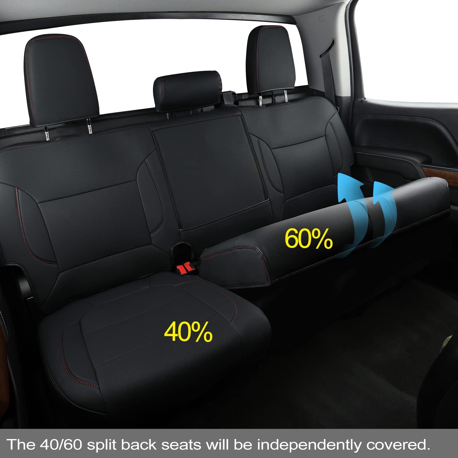 LUCKYMAN CLUB Custom Silverado Seat Covers 2007-2025 Chevrolet Silverado Sierra 1500/2500HD/3500HD crew, all-covered seat covers,dual, extended cab, waterproof leather, , all seasons