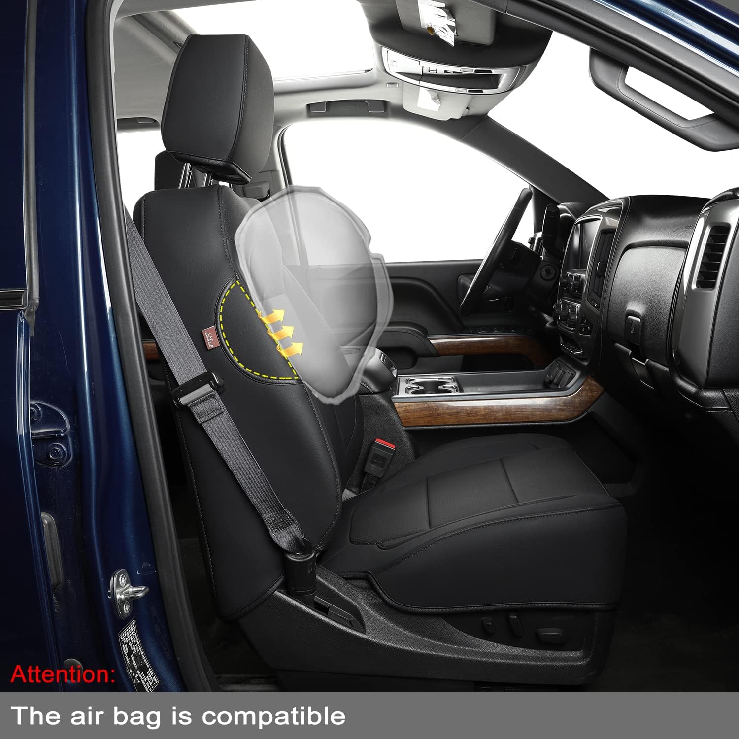 LUCKYMAN CLUB Custom Silverado Seat Covers 2007-2025 Chevrolet Silverado Sierra 1500/2500HD/3500HD crew, all-covered seat covers,dual, extended cab, waterproof leather, , all seasons