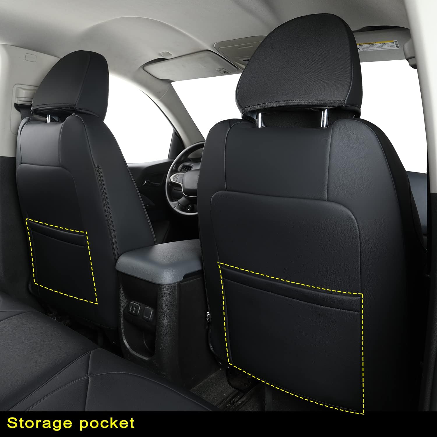 LUCKYMAN CLUB Chevy Colorado Seat Covers Full Set,fit for 2015-2025 Colorado Canyon Crew Cab Z71 LT ZR2 Work Truck with Water Proof Faux Leather