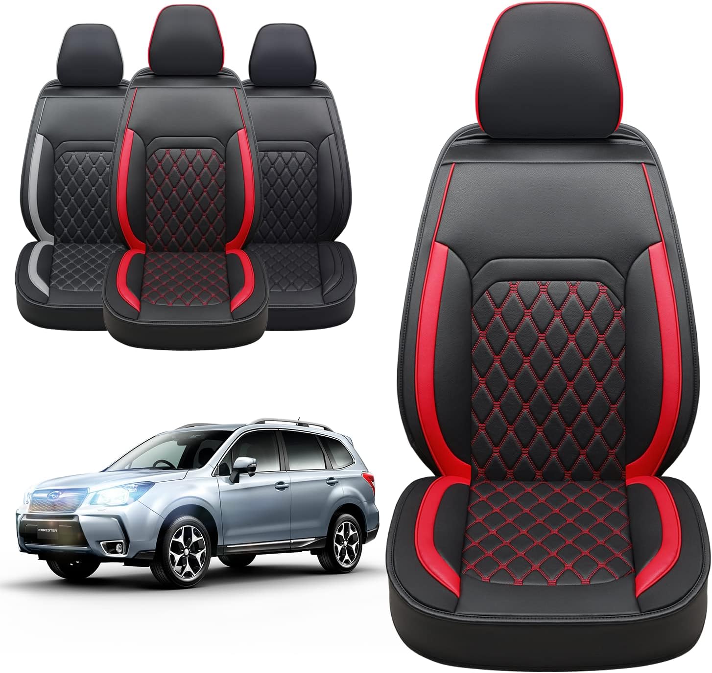 LUCKYMAN CLUB 2014-2025 Subaru/Forester Outback Custom Seat Covers Accessories Full Set Fit Premium Sport Wilderness Limited Touring Base with Waterproof FauxLeather