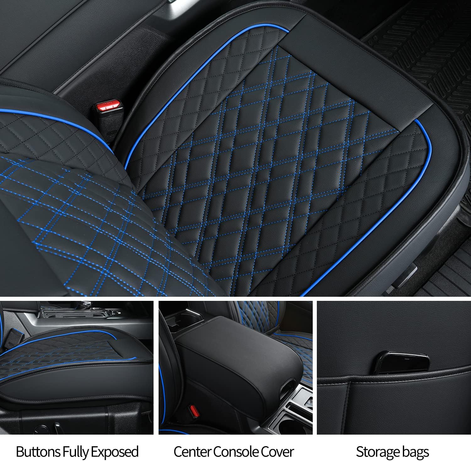 LUCKYMAN CLUB Ford F150 seat covers Fit 2009-2025 F150 SuperCrew and 2017-2025 F250 F350 F450 Crew Cab With armrest box cushion, all seasons, waterproof leather cushions