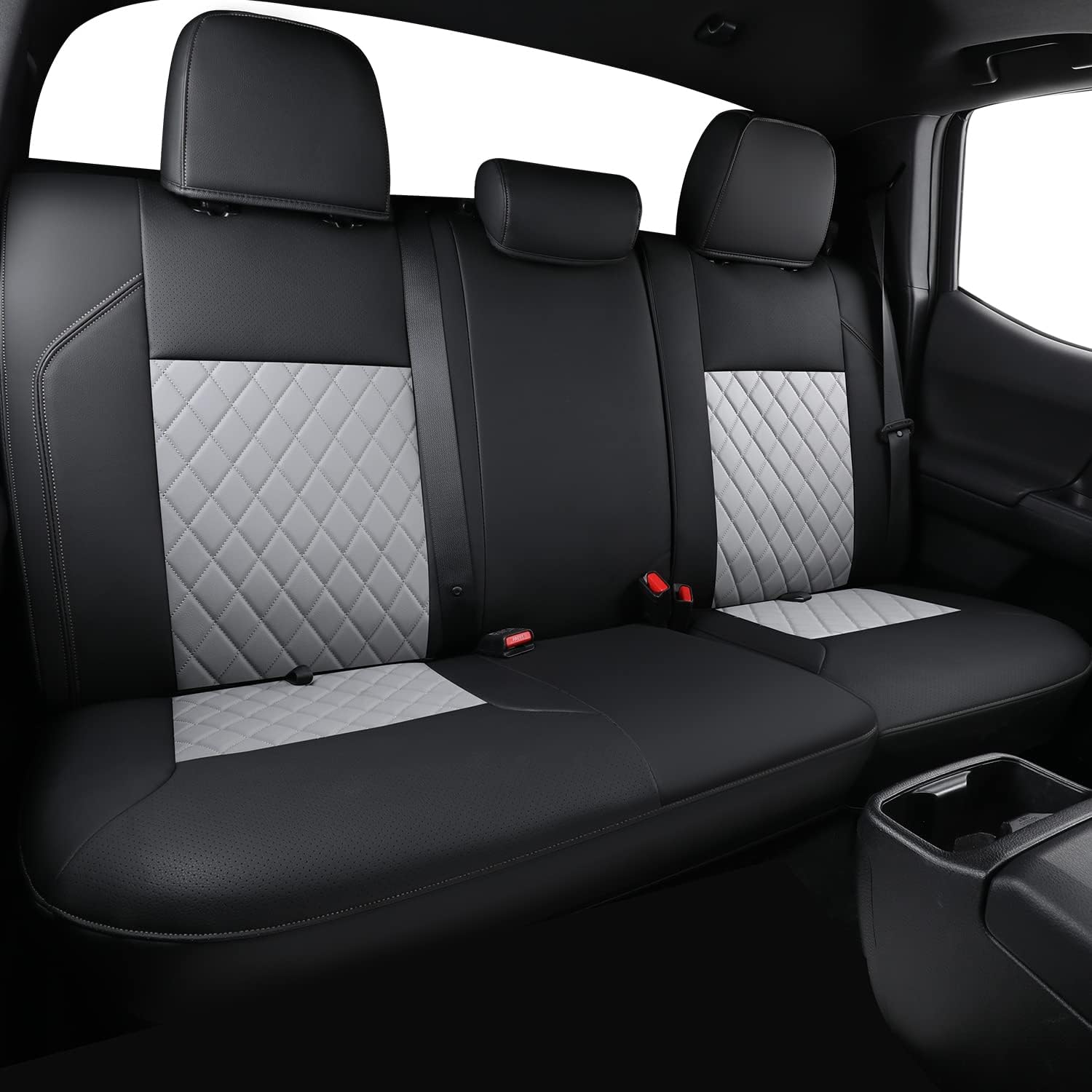 LUCKYMAN CLUB Tacoma Seat Covers Fit for 2016-2025 Tacoma Crew Cab/Double Cab with Water Proof Faux Leather