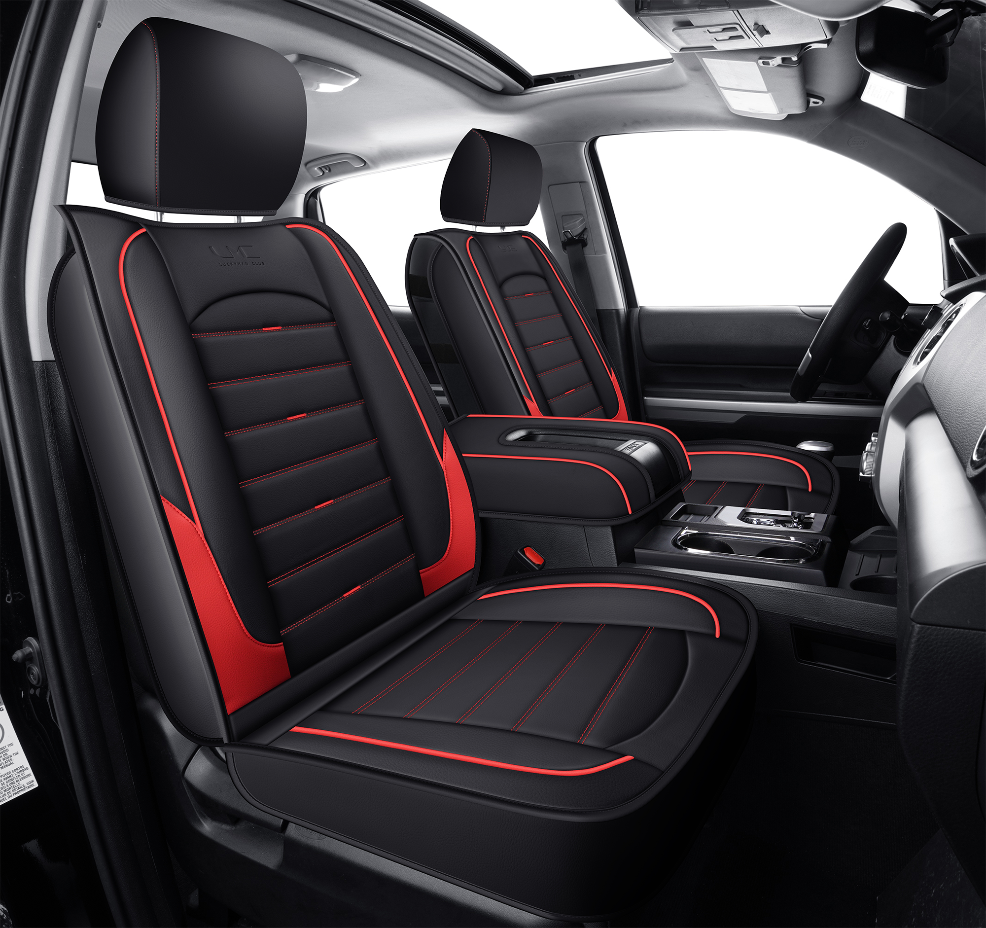 LUCKYMAN CLUB Tundra Seat Covers, Fit for 2014-2025 Tundra Crew Cab CrewMax Double Cab Regular Cab Pickup Trucks with Water Proof Faux Leather