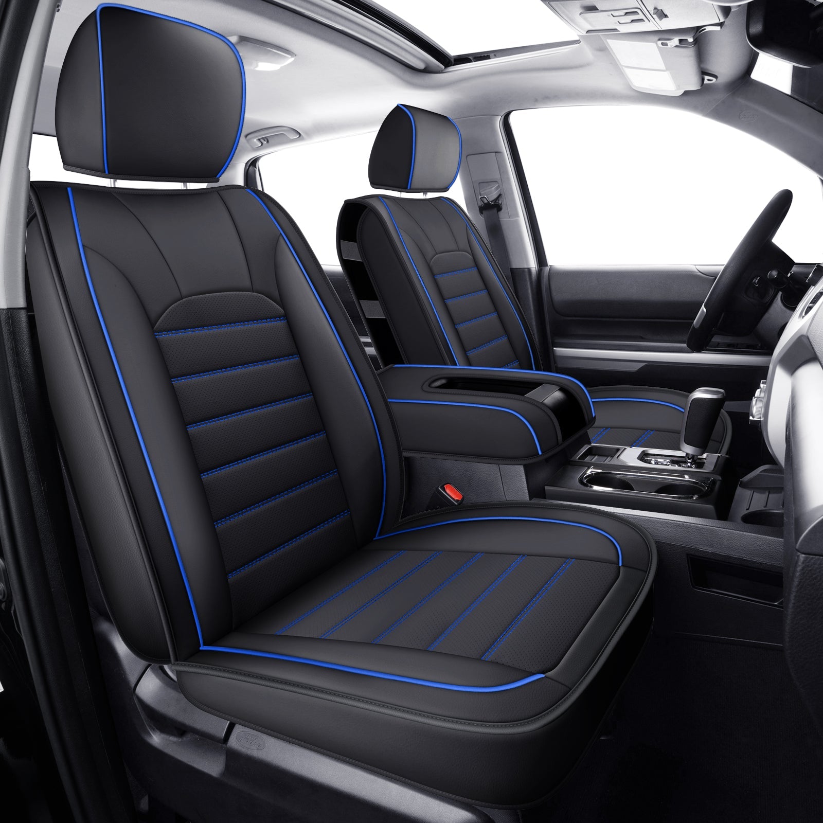 LUCKYMAN CLUB Tundra Customisation Seat Covers with Faux Leather fit for 2014-2025 Tundra Crew, CrewMax, and Double/Extended Cab; Acceptably fit for 2007-2013 Tundra pickups