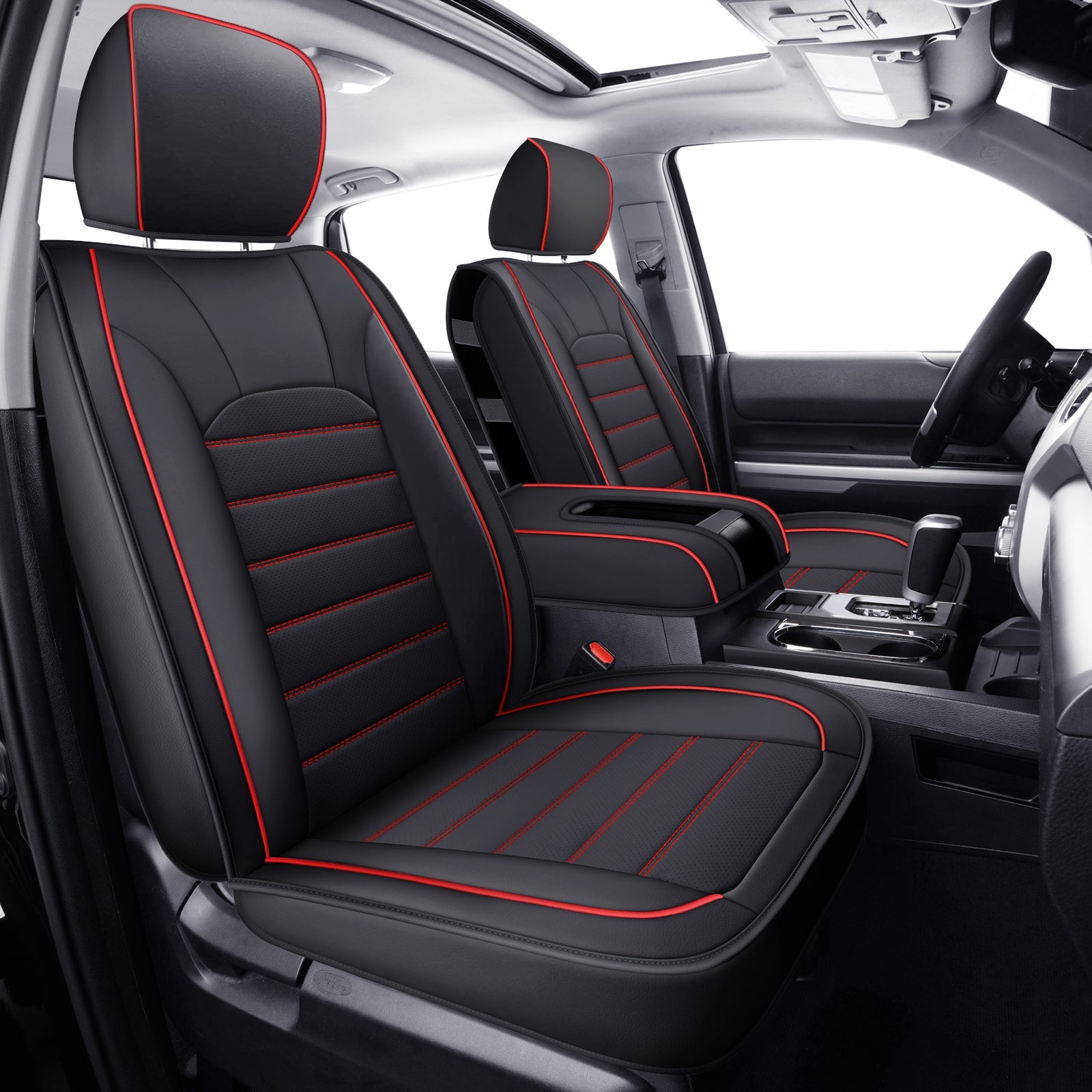 LUCKYMAN CLUB Tundra Customisation Seat Covers with Faux Leather fit for 2014-2025 Tundra Crew, CrewMax, and Double/Extended Cab; Acceptably fit for 2007-2013 Tundra pickups