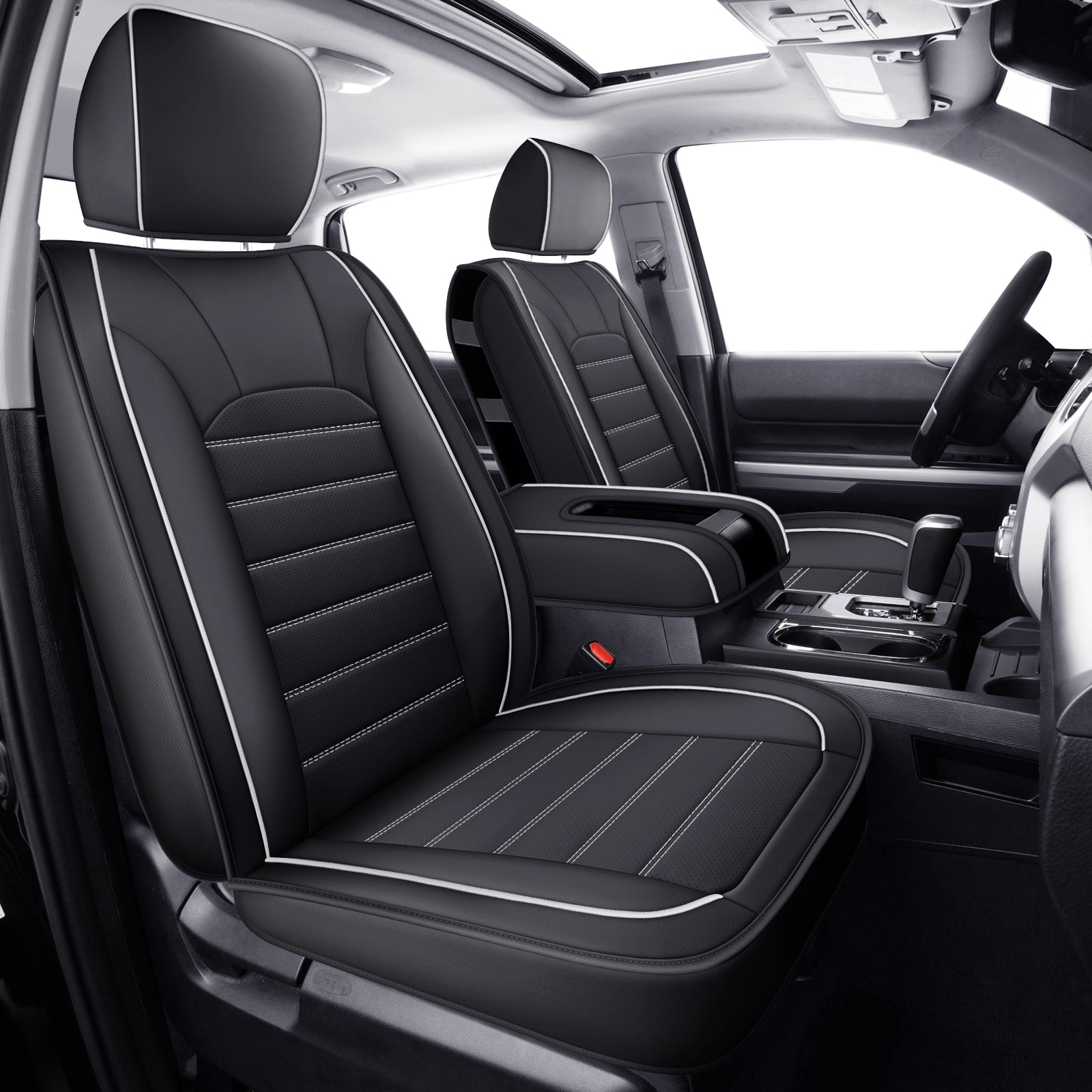 LUCKYMAN CLUB Tundra Customisation Seat Covers with Faux Leather fit for 2014-2025 Tundra Crew, CrewMax, and Double/Extended Cab; Acceptably fit for 2007-2013 Tundra pickups