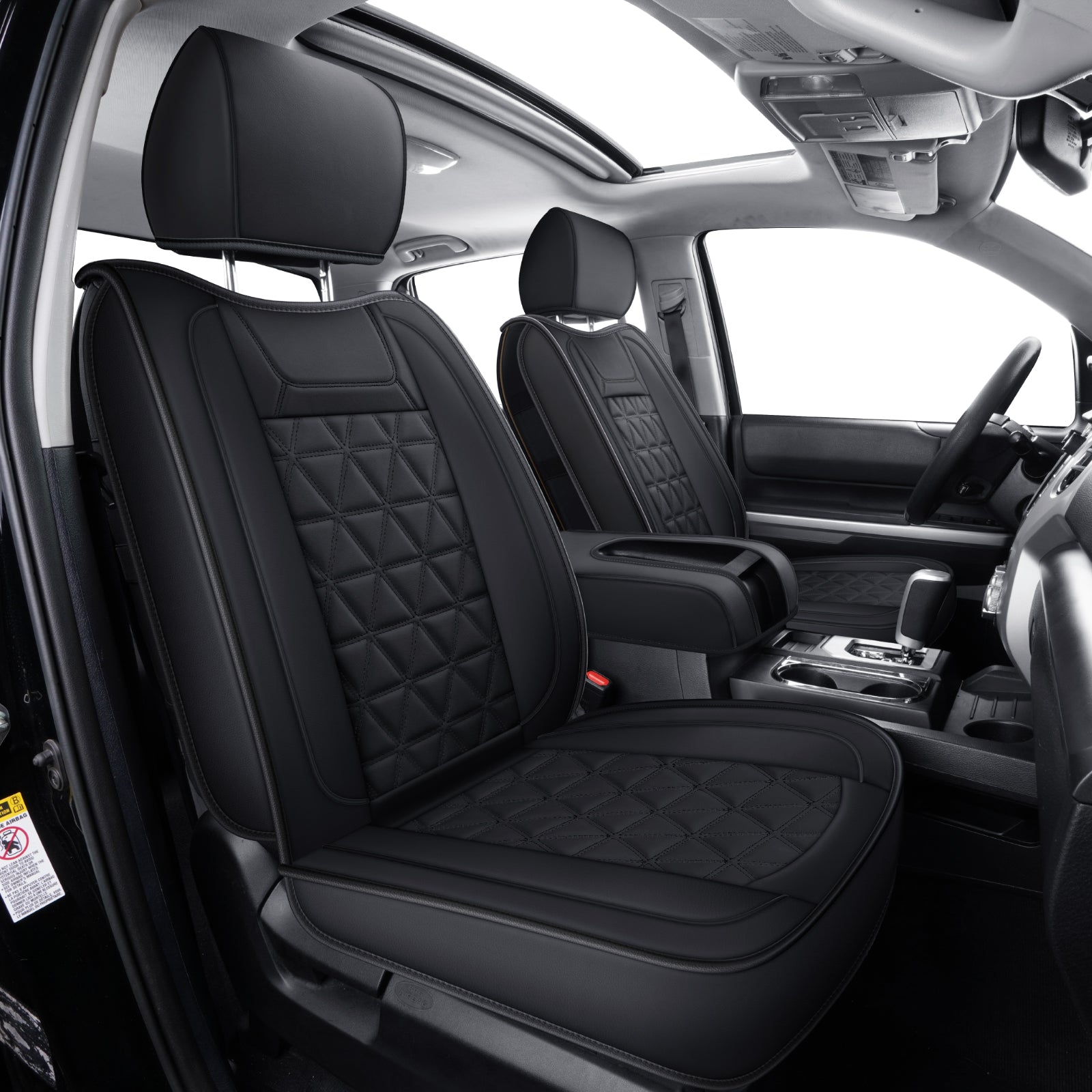 LUCKYMAN CLUB Tundra Seat Covers, Fit 2014-2025 Tundra Full Set Crew/CrewMax Cab, with Waterproof Faux Leather