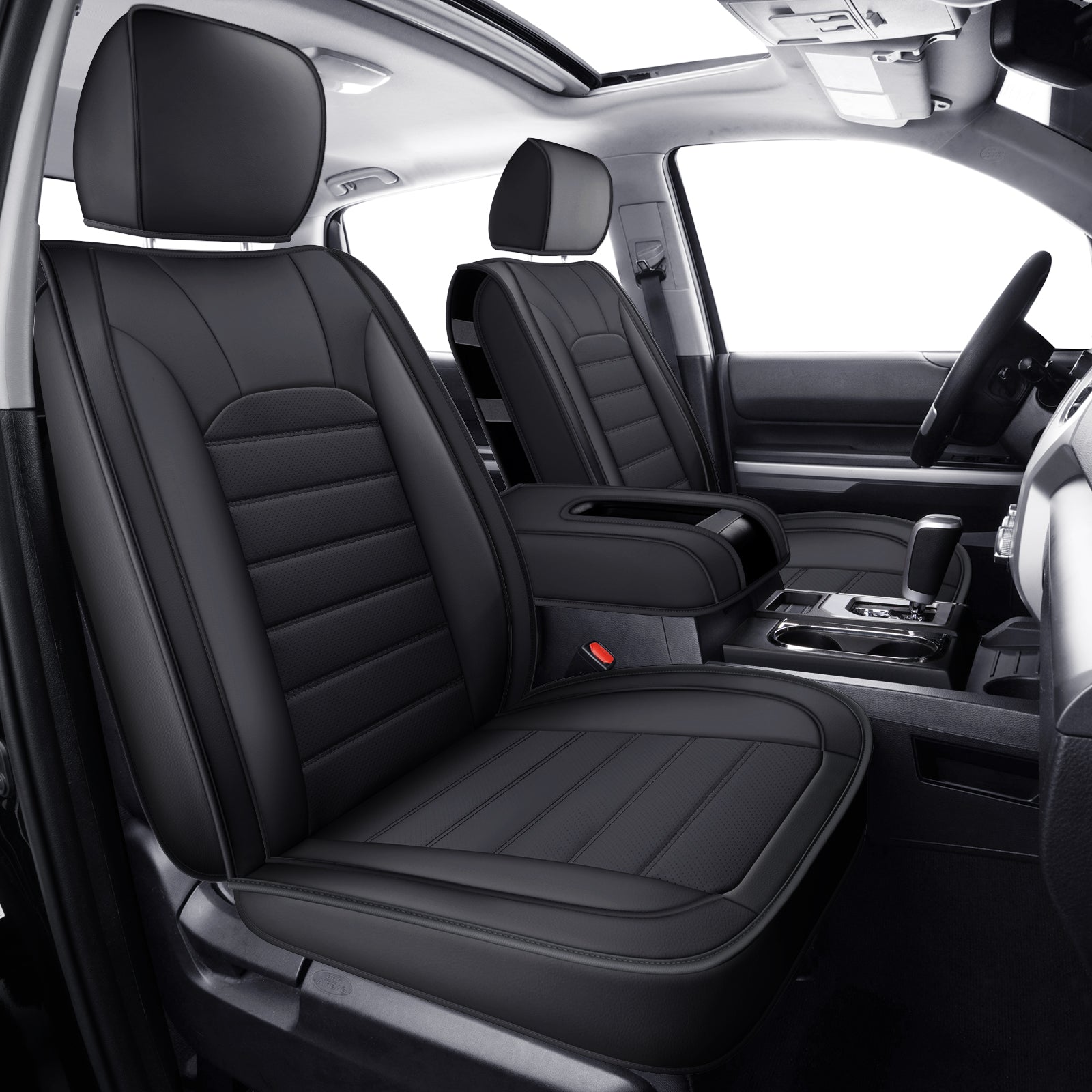 LUCKYMAN CLUB Tundra Customisation Seat Covers with Faux Leather fit for 2014-2025 Tundra Crew, CrewMax, and Double/Extended Cab; Acceptably fit for 2007-2013 Tundra pickups