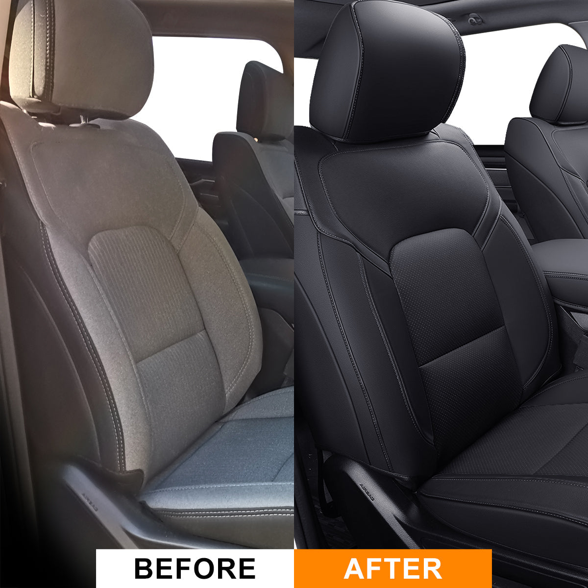 LUCKYMAN CLUB Ram 1500 2011-2025 Crew Cab Waterproof Seat Covers FullSet, Custom Fit Ram Bighorn Laramie Limited Rebel Longhorn Pickup with 4/6 Split Rear Seat