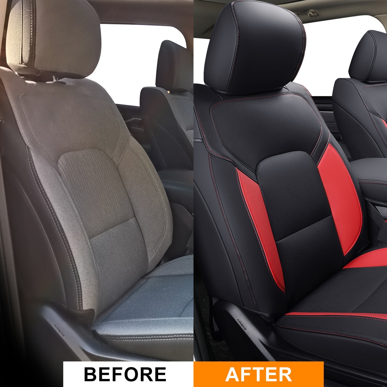 LUCKYMAN CLUB Ram 1500 2011-2025 Crew Cab Waterproof Seat Covers FullSet, Custom Fit Ram Bighorn Laramie Limited Rebel Longhorn Pickup with 4/6 Split Rear Seat