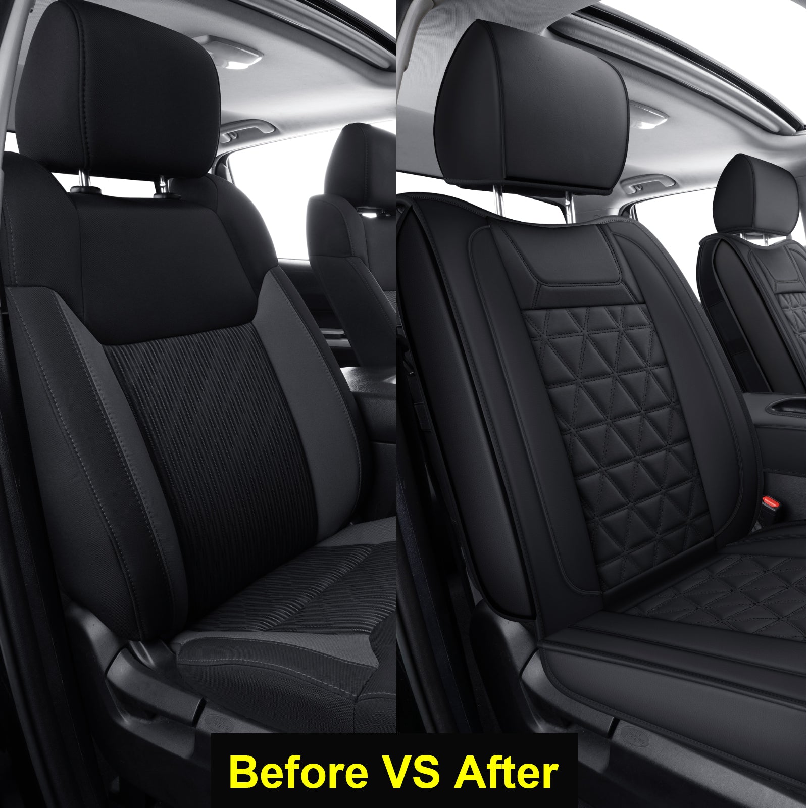 LUCKYMAN CLUB Tundra Seat Covers, Fit 2014-2025 Tundra Full Set Crew/CrewMax Cab, with Waterproof Faux Leather