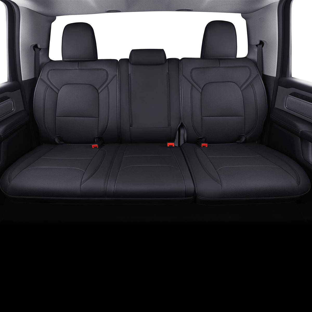 LUCKYMAN CLUB Ram 1500 2011-2025 Crew Cab Waterproof Seat Covers FullSet, Custom Fit Ram Bighorn Laramie Limited Rebel Longhorn Pickup with 4/6 Split Rear Seat
