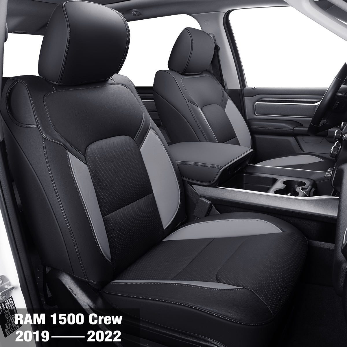 LUCKYMAN CLUB Ram 1500 2011-2025 Crew Cab Waterproof Seat Covers FullSet, Custom Fit Ram Bighorn Laramie Limited Rebel Longhorn Pickup with 4/6 Split Rear Seat
