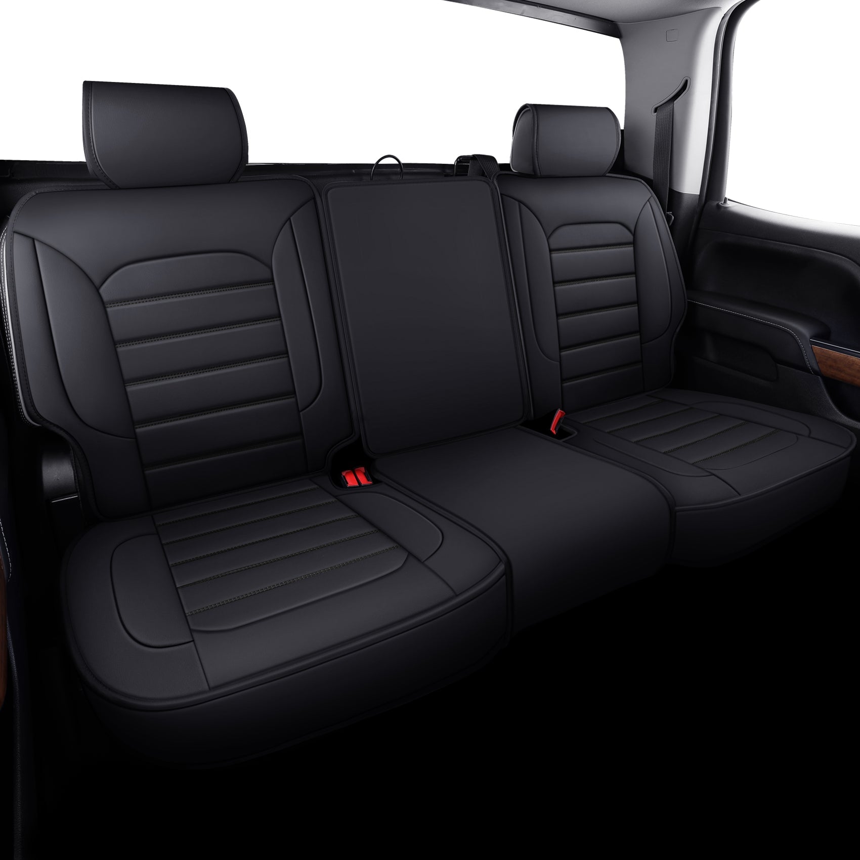 LUCKYMAN CLUB Silverado-Sitzbezüge passend für 2007–2024 Chevy Silverado Sierra 1500/2500 HD / 3500 HD Crew, Double, Extended Cab mit wasserdichtem Kunstleder 