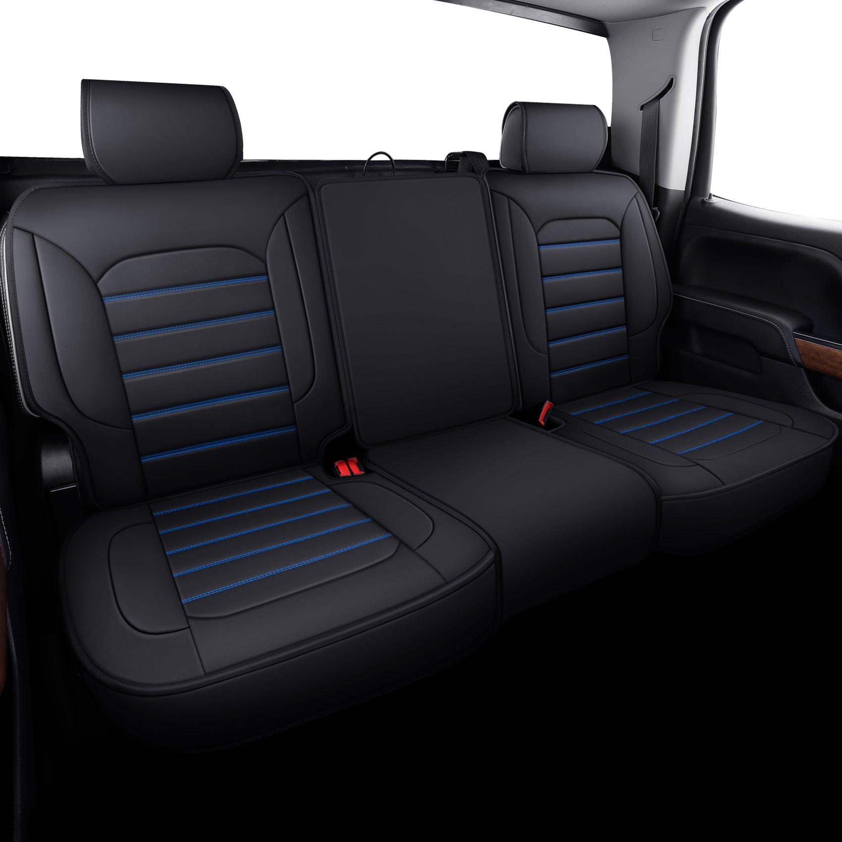 LUCKYMAN CLUB Silverado-Sitzbezüge passend für 2007–2024 Chevy Silverado Sierra 1500/2500 HD / 3500 HD Crew, Double, Extended Cab mit wasserdichtem Kunstleder 