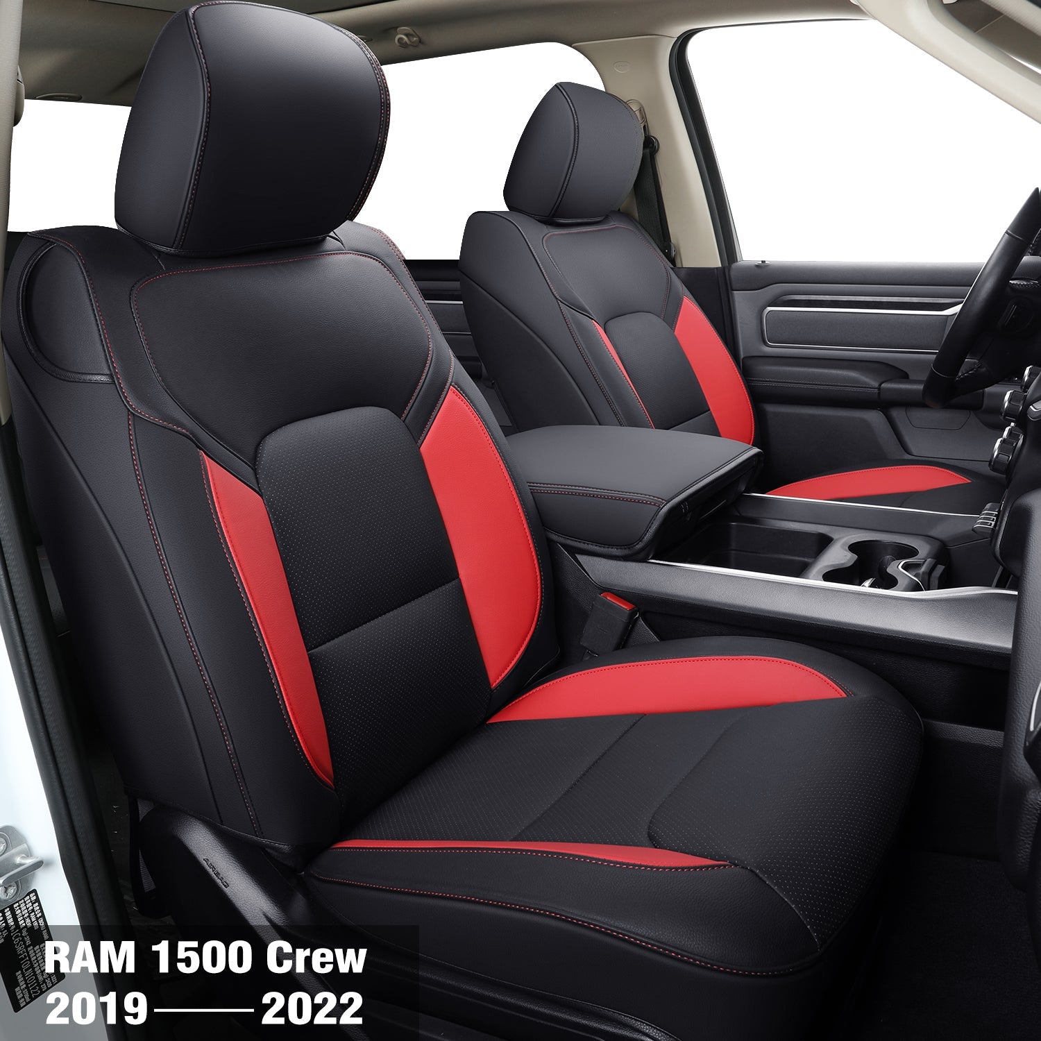 LUCKYMAN CLUB Ram 1500 2011-2025 Crew Cab Waterproof Seat Covers FullSet, Custom Fit Ram Bighorn Laramie Limited Rebel Longhorn Pickup with 4/6 Split Rear Seat
