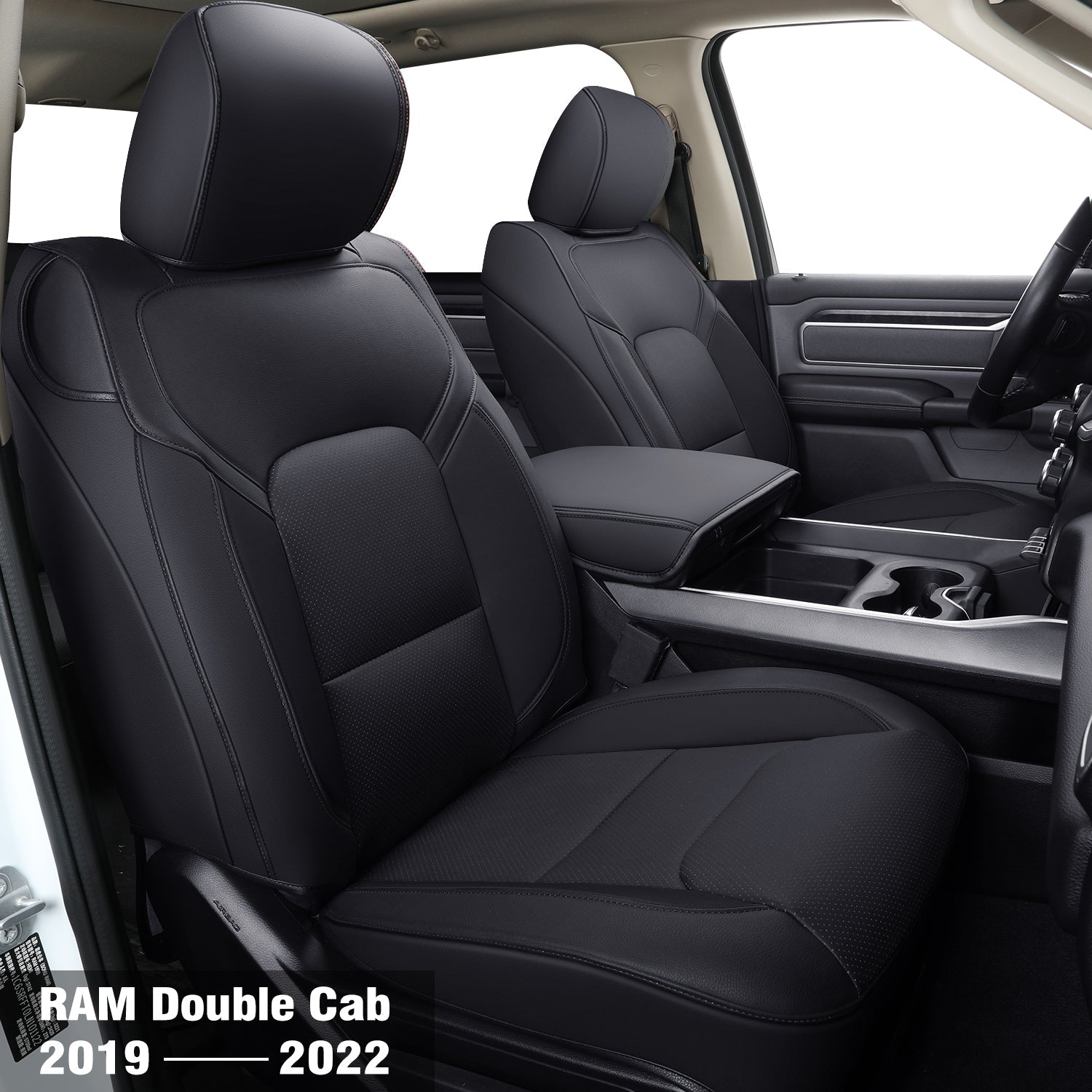 LUCKYMAN CLUB Ram 1500 2011-2025 Crew Cab Waterproof Seat Covers FullSet, Custom Fit Ram Bighorn Laramie Limited Rebel Longhorn Pickup with 4/6 Split Rear Seat