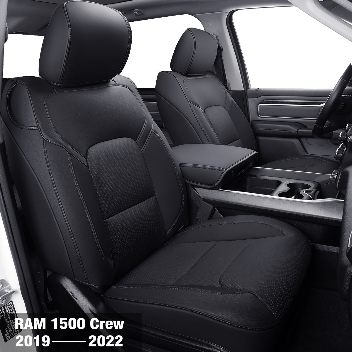 LUCKYMAN CLUB Ram 1500 2011-2025 Crew Cab Waterproof Seat Covers FullSet, Custom Fit Ram Bighorn Laramie Limited Rebel Longhorn Pickup with 4/6 Split Rear Seat