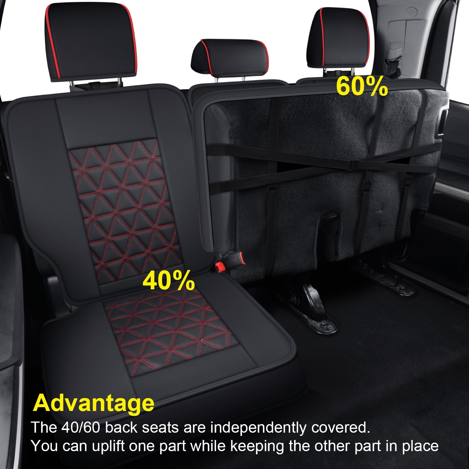 LUCKYMAN CLUB Tundra Seat Covers, Fit 2014-2025 Tundra Full Set Crew/CrewMax Cab, with Waterproof Faux Leather