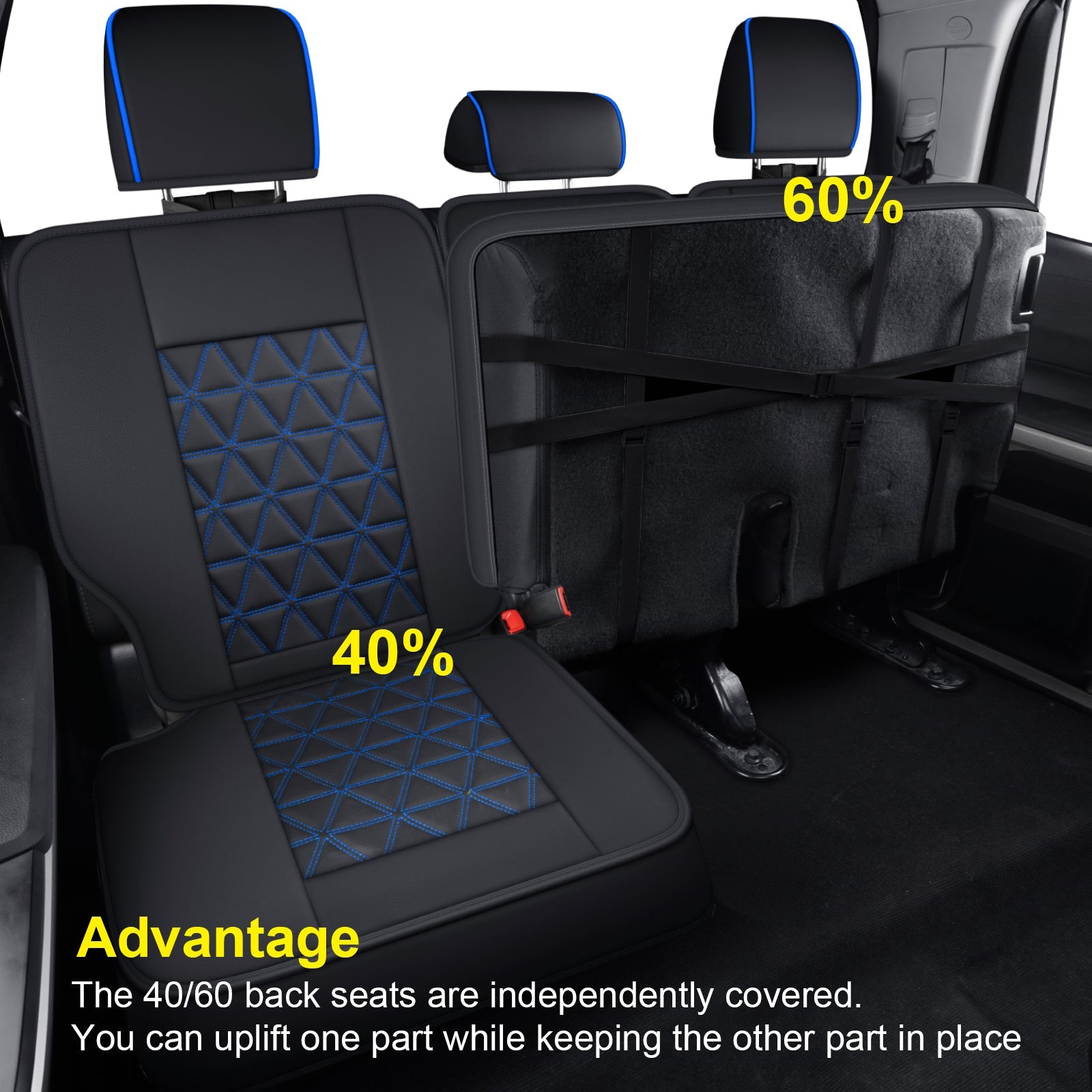 LUCKYMAN CLUB Tundra Seat Covers, Fit 2014-2025 Tundra Full Set Crew/CrewMax Cab, with Waterproof Faux Leather
