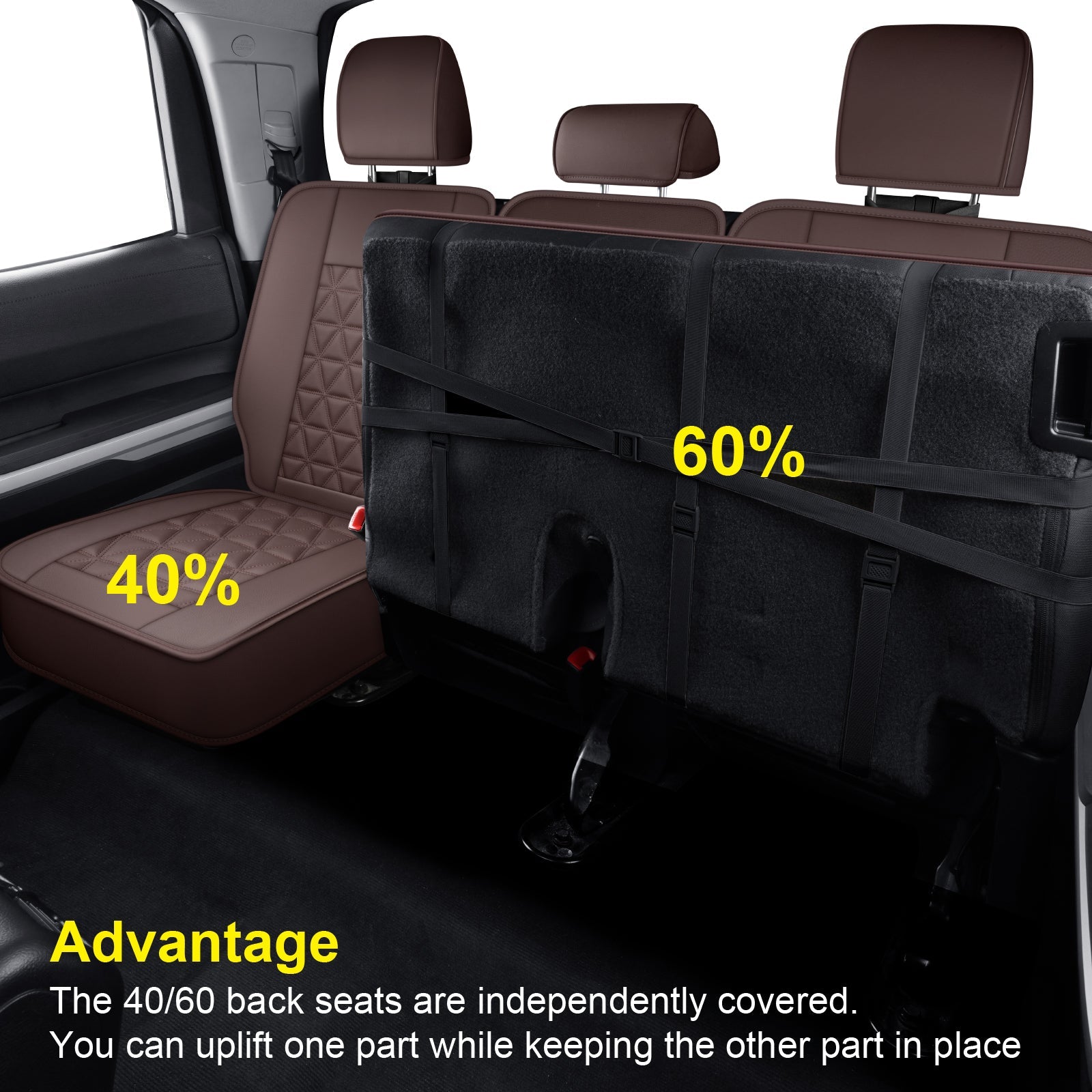 LUCKYMAN CLUB Tundra Seat Covers, Fit 2014-2025 Tundra Full Set Crew/CrewMax Cab, with Waterproof Faux Leather