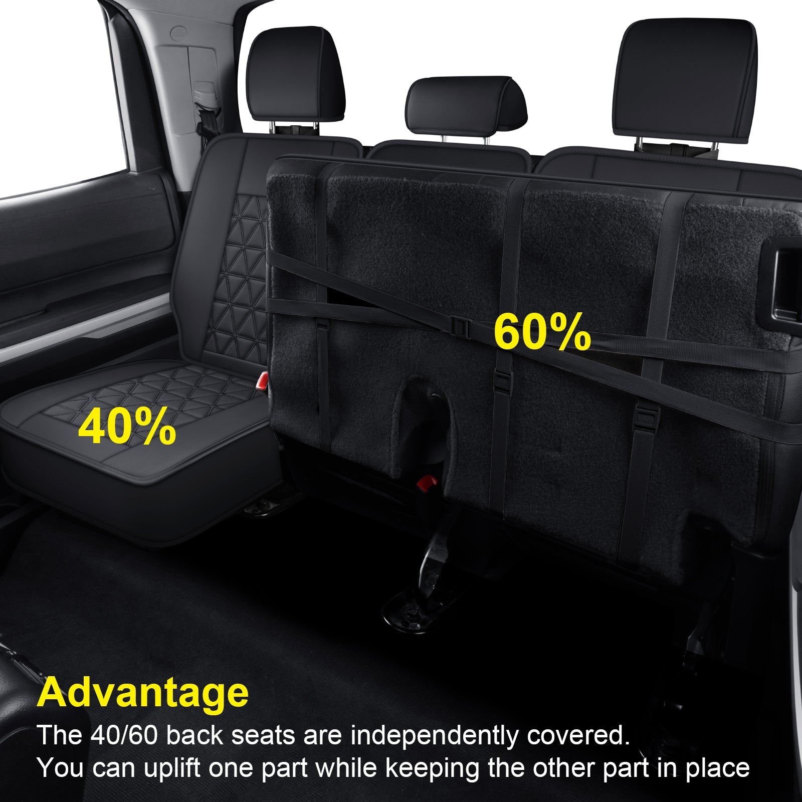 LUCKYMAN CLUB Tundra Seat Covers, Fit 2014-2025 Tundra Full Set Crew/CrewMax Cab, with Waterproof Faux Leather