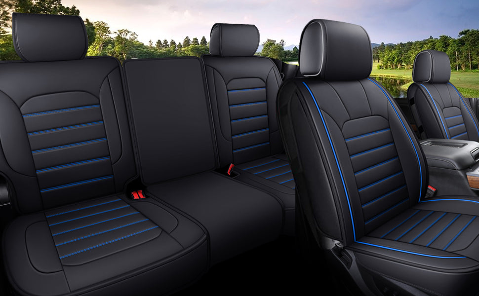 LUCKYMAN CLUB Silverado-Sitzbezüge passend für 2007–2024 Chevy Silverado Sierra 1500/2500 HD / 3500 HD Crew, Double, Extended Cab mit wasserdichtem Kunstleder 