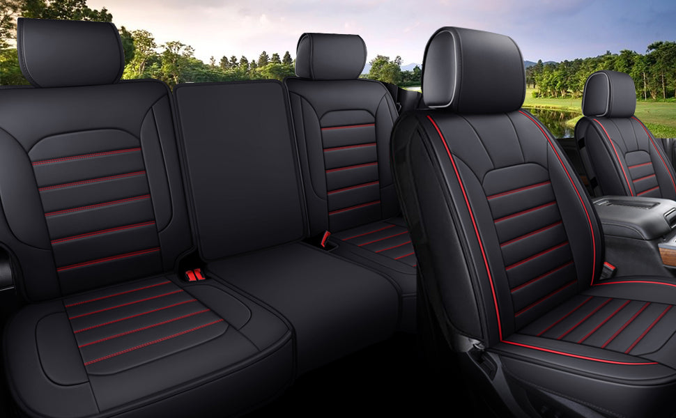 LUCKYMAN CLUB Silverado-Sitzbezüge passend für 2007–2024 Chevy Silverado Sierra 1500/2500 HD / 3500 HD Crew, Double, Extended Cab mit wasserdichtem Kunstleder 