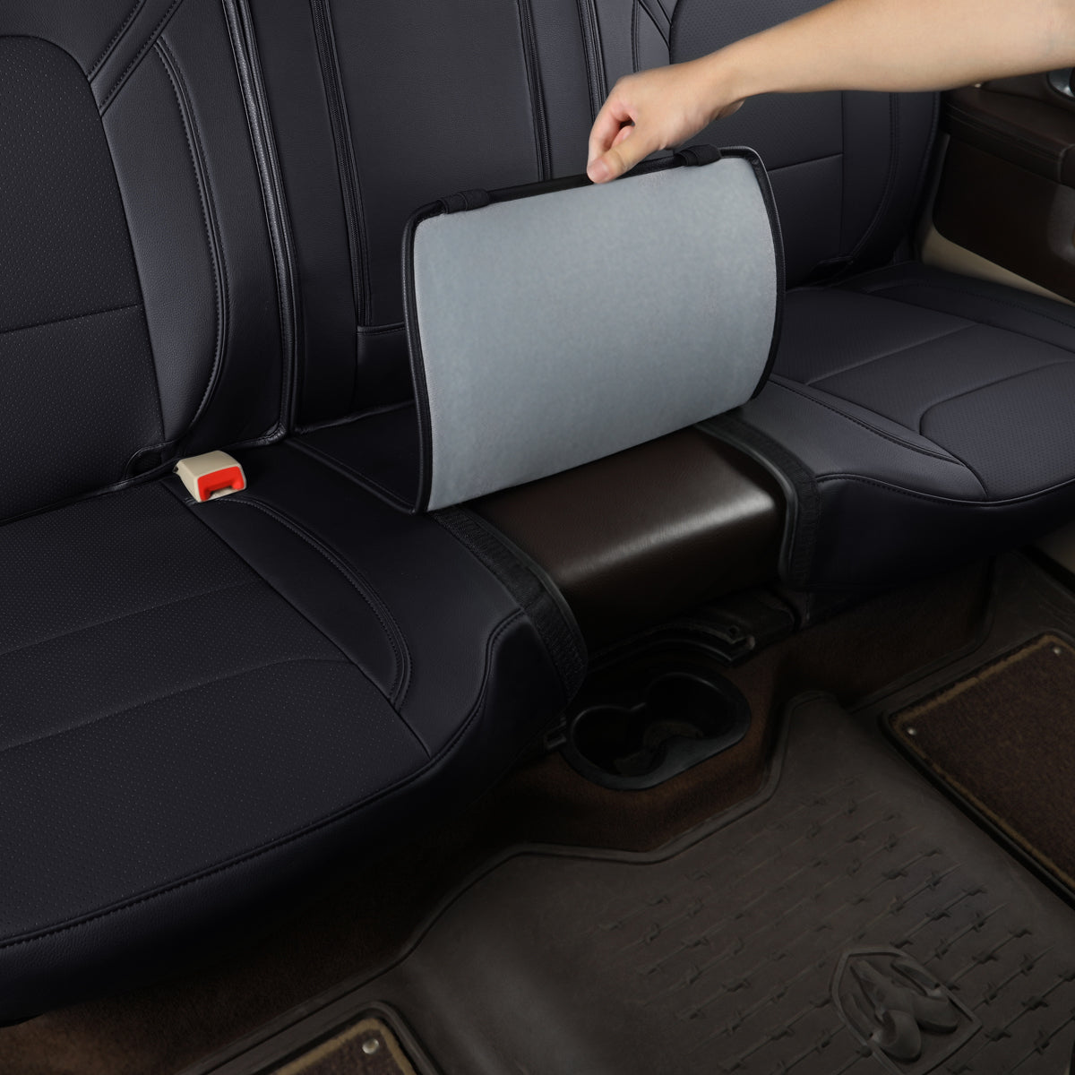 LUCKYMAN CLUB Ram 1500 2011-2025 Crew Cab Waterproof Seat Covers FullSet, Custom Fit Ram Bighorn Laramie Limited Rebel Longhorn Pickup with 4/6 Split Rear Seat