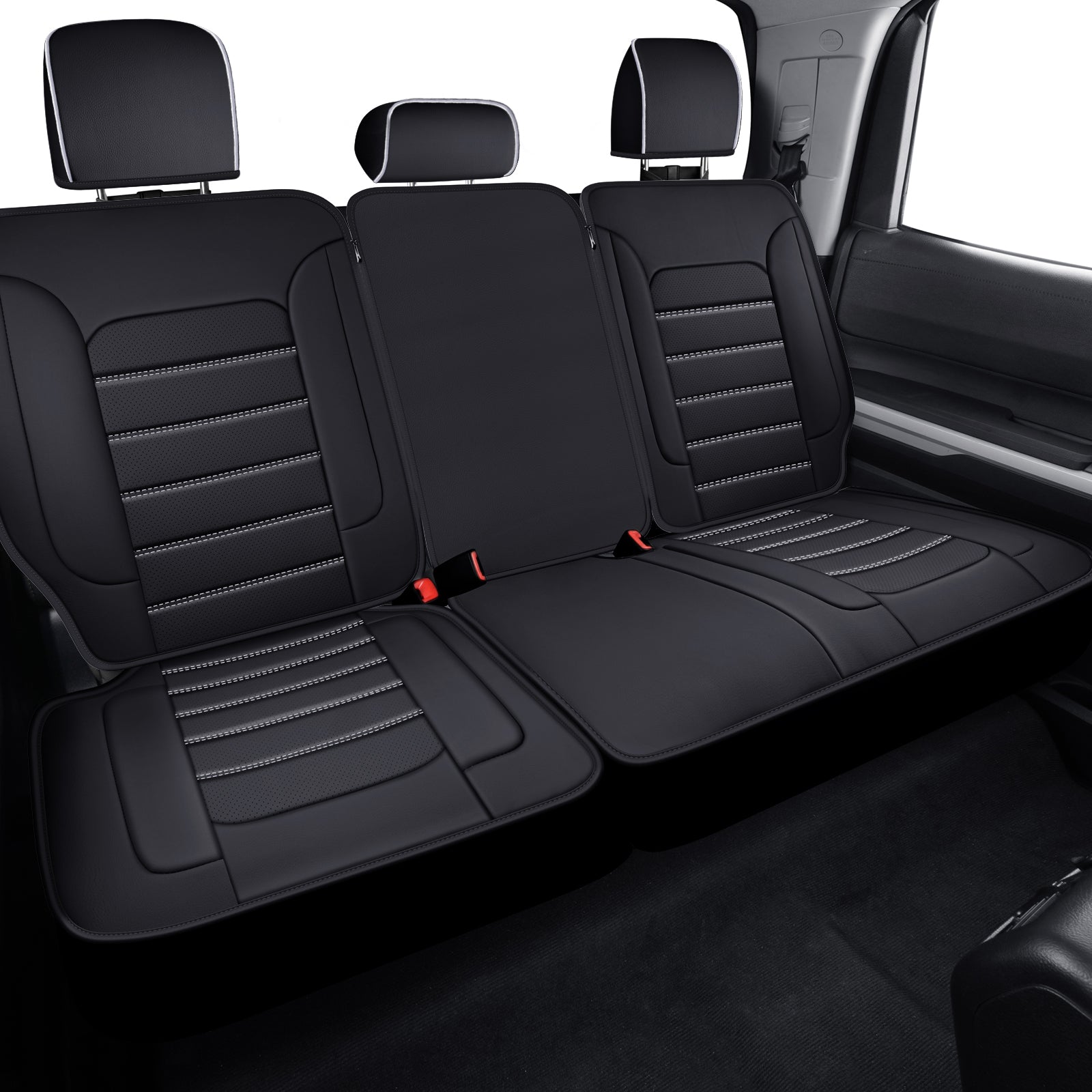 LUCKYMAN CLUB Tundra Customisation Seat Covers with Faux Leather fit for 2014-2025 Tundra Crew, CrewMax, and Double/Extended Cab; Acceptably fit for 2007-2013 Tundra pickups