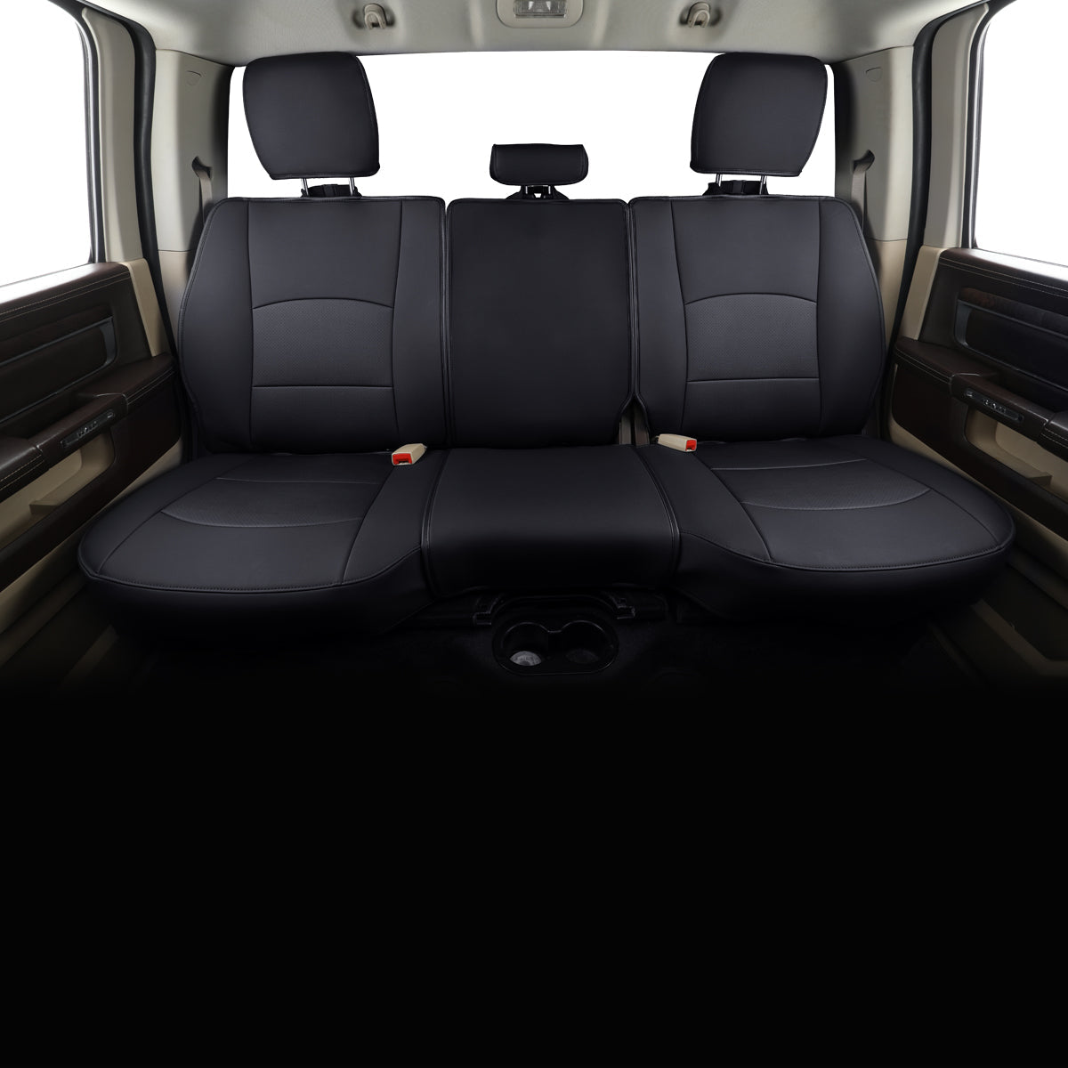 LUCKYMAN CLUB Ram 1500 2011-2025 Crew Cab Waterproof Seat Covers FullSet, Custom Fit Ram Bighorn Laramie Limited Rebel Longhorn Pickup with 4/6 Split Rear Seat