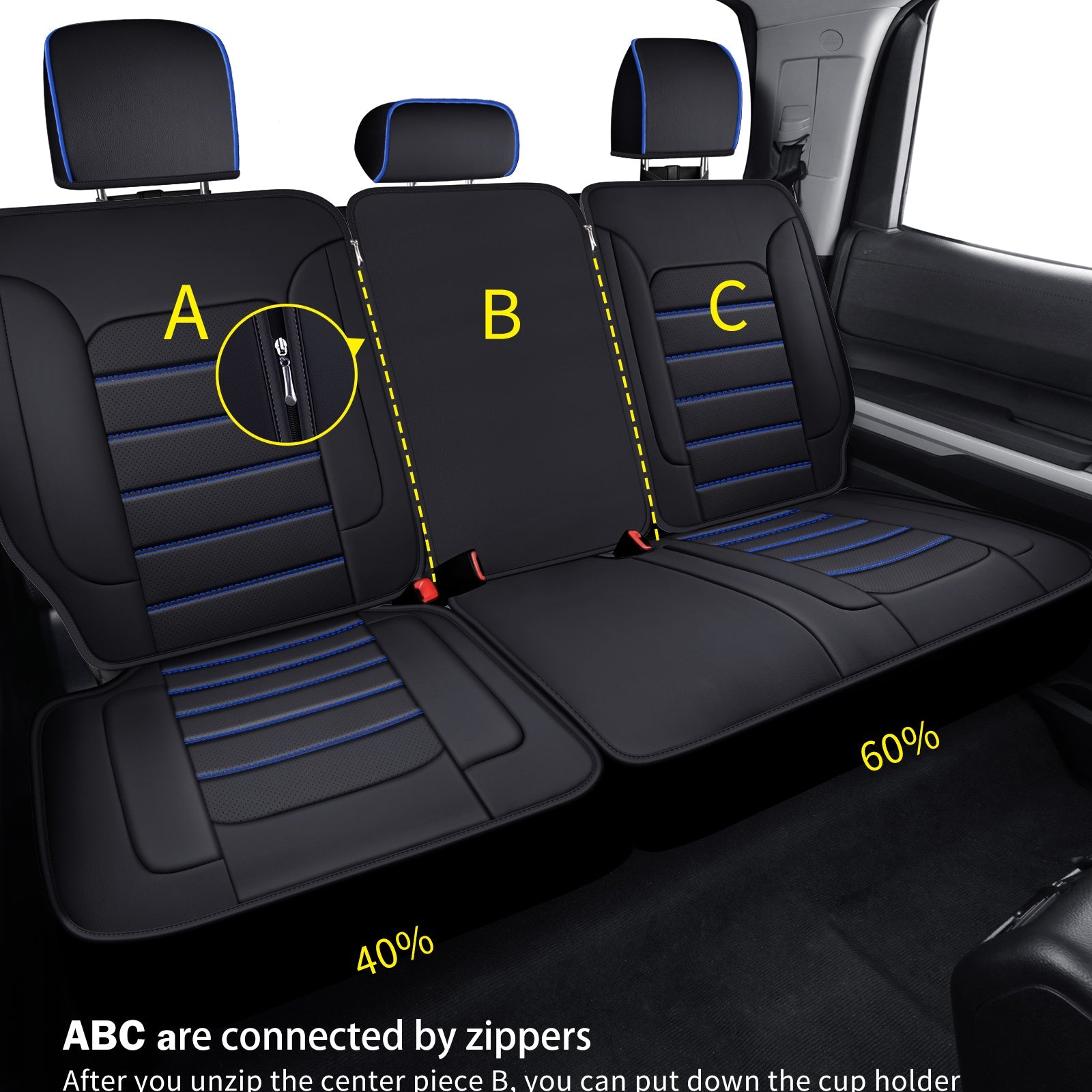 LUCKYMAN CLUB Tundra Customisation Seat Covers with Faux Leather fit for 2014-2025 Tundra Crew, CrewMax, and Double/Extended Cab; Acceptably fit for 2007-2013 Tundra pickups