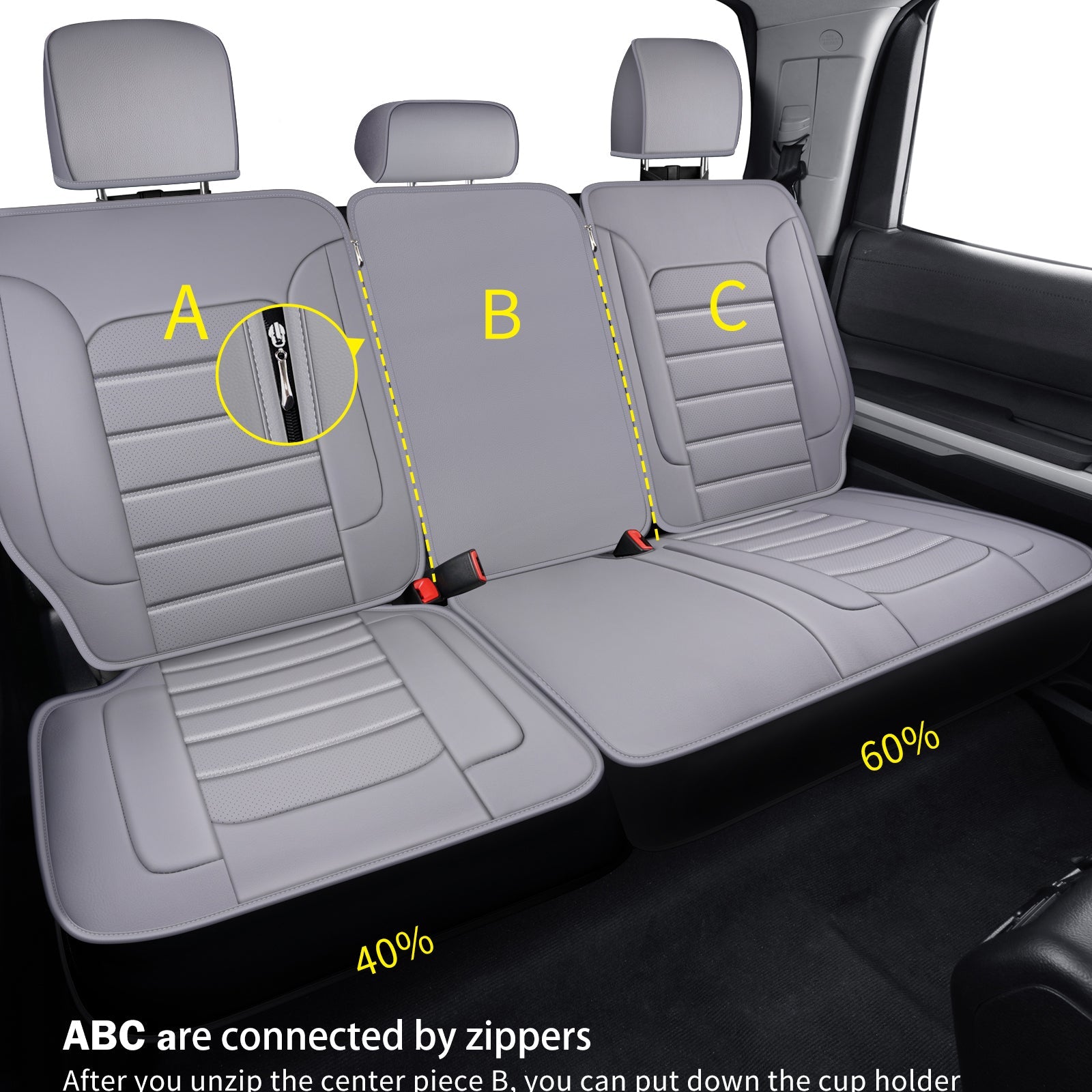 LUCKYMAN CLUB Tundra Customisation Seat Covers with Faux Leather fit for 2014-2025 Tundra Crew, CrewMax, and Double/Extended Cab; Acceptably fit for 2007-2013 Tundra pickups