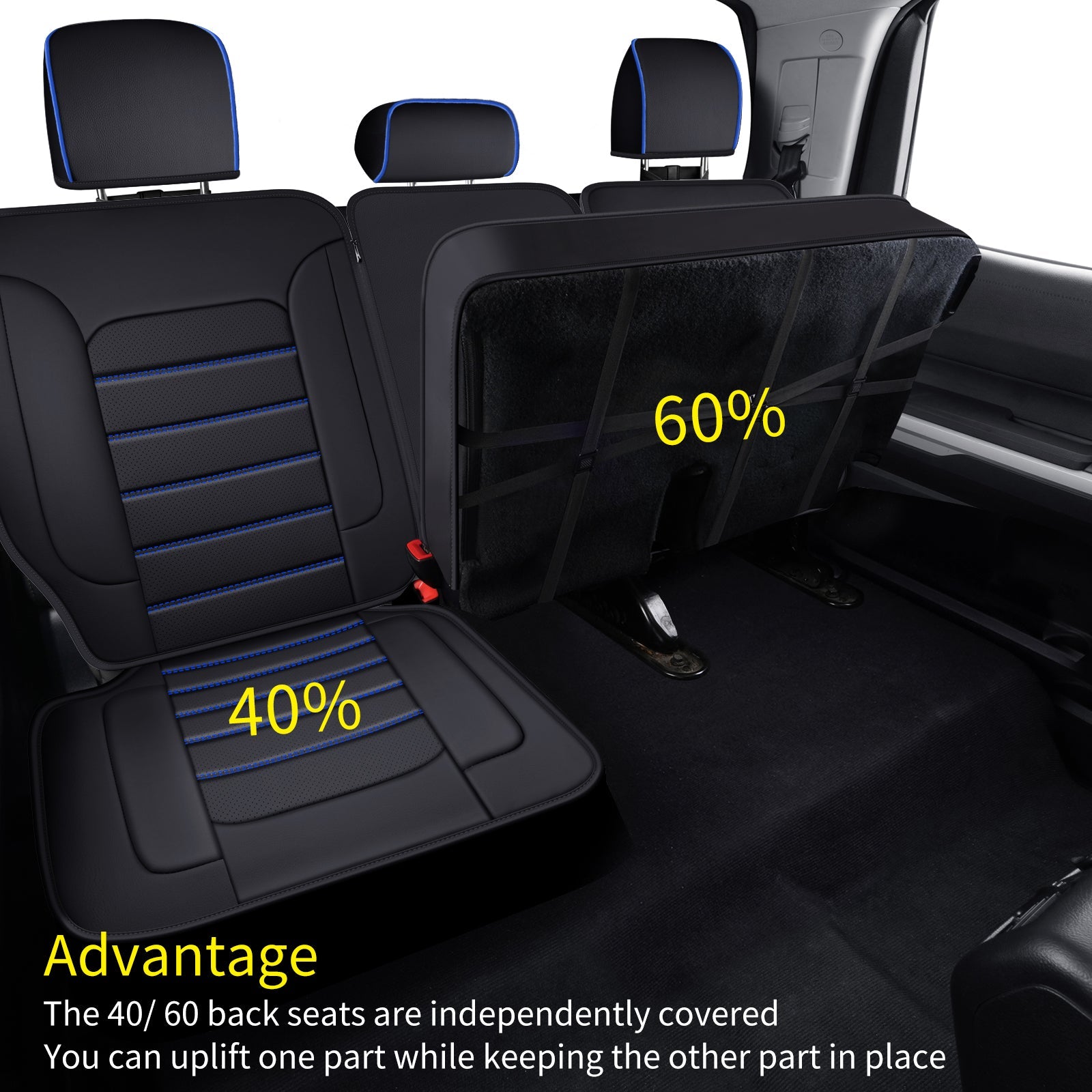 LUCKYMAN CLUB Tundra Customisation Seat Covers with Faux Leather fit for 2014-2025 Tundra Crew, CrewMax, and Double/Extended Cab; Acceptably fit for 2007-2013 Tundra pickups