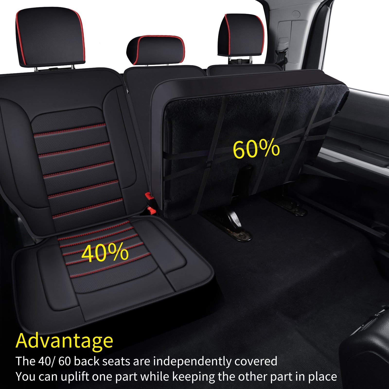 LUCKYMAN CLUB Tundra Customisation Seat Covers with Faux Leather fit for 2014-2025 Tundra Crew, CrewMax, and Double/Extended Cab; Acceptably fit for 2007-2013 Tundra pickups