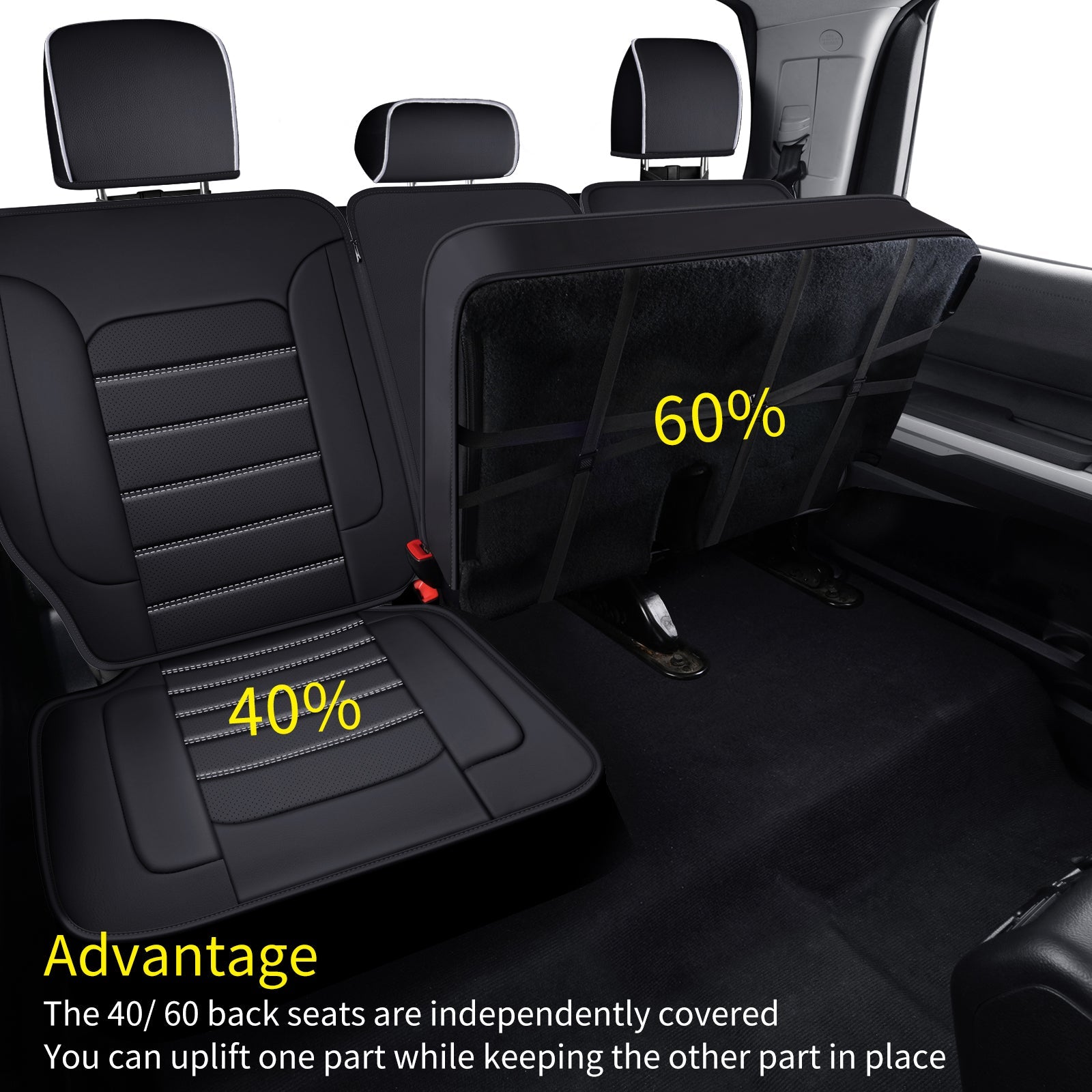 LUCKYMAN CLUB Tundra Customisation Seat Covers with Faux Leather fit for 2014-2025 Tundra Crew, CrewMax, and Double/Extended Cab; Acceptably fit for 2007-2013 Tundra pickups