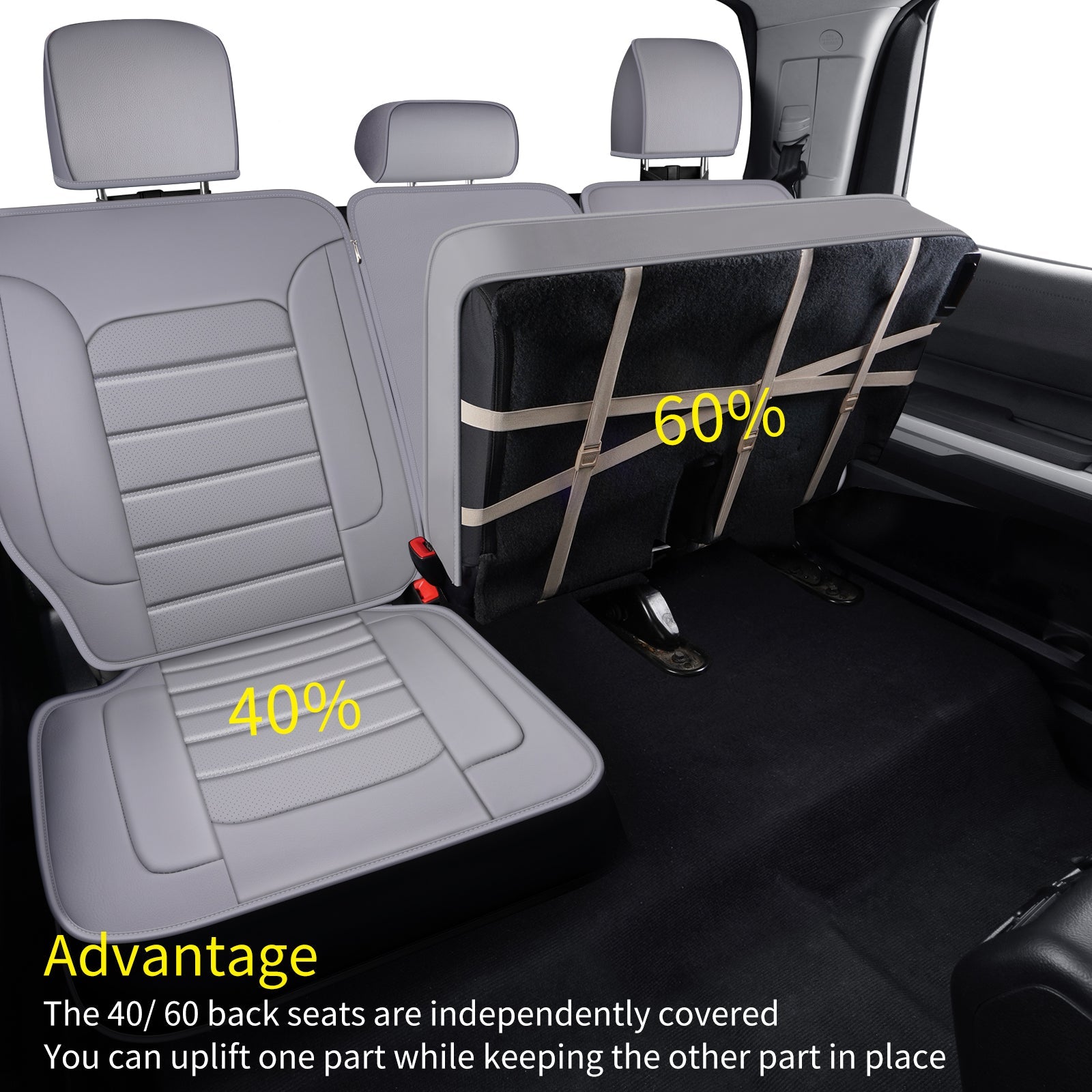LUCKYMAN CLUB Tundra Customisation Seat Covers with Faux Leather fit for 2014-2025 Tundra Crew, CrewMax, and Double/Extended Cab; Acceptably fit for 2007-2013 Tundra pickups
