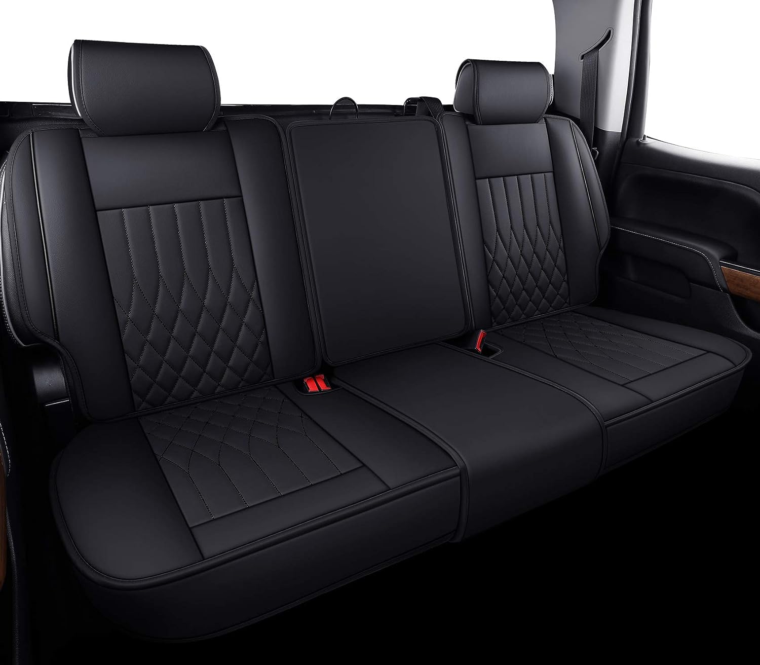 LUCKYMAN CLUB Chevrolet Chevy Silverado GMC Sierra Car Seat Covers Full Set with Waterproof Leather, Fit for 2007-2025 1500/2500 HD / 3500 HD Crew,Double,Extended Cab or Pickup Truck